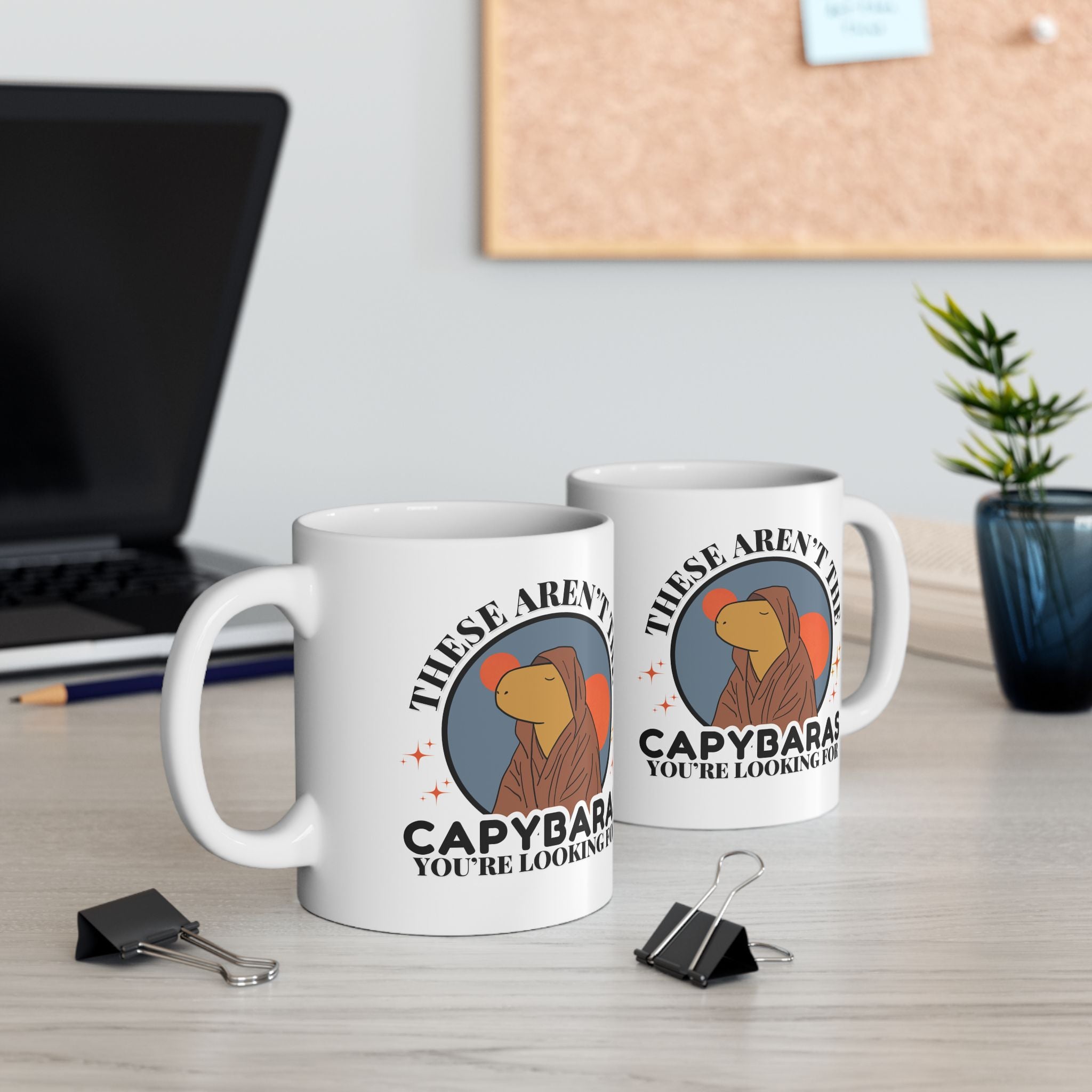 Funny Capybara Coffee Mug – “These Aren’t the Capybaras You’re Looking For” Movie Parody Mug