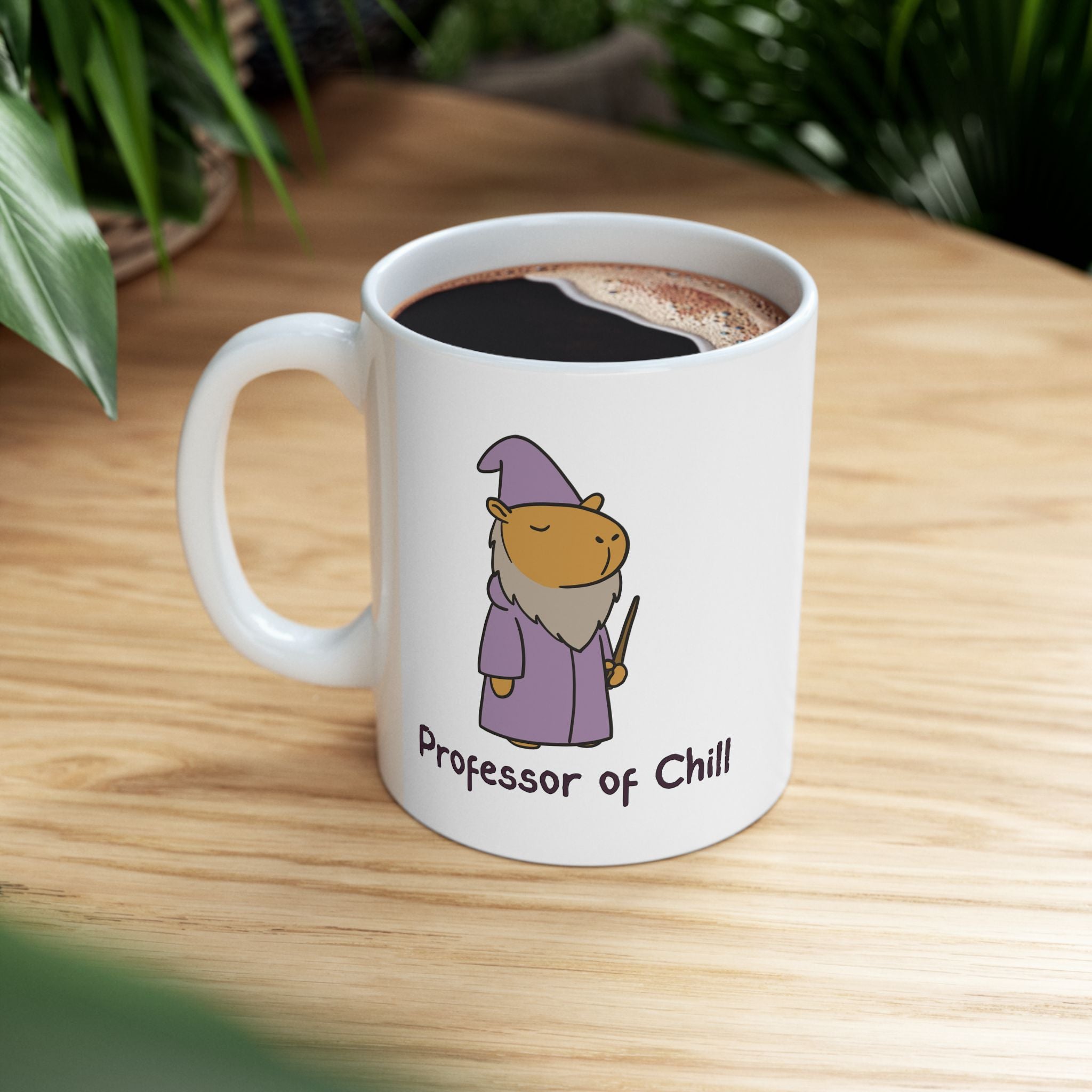 "Professor of Chill" Wizard Capybara Coffee Mug