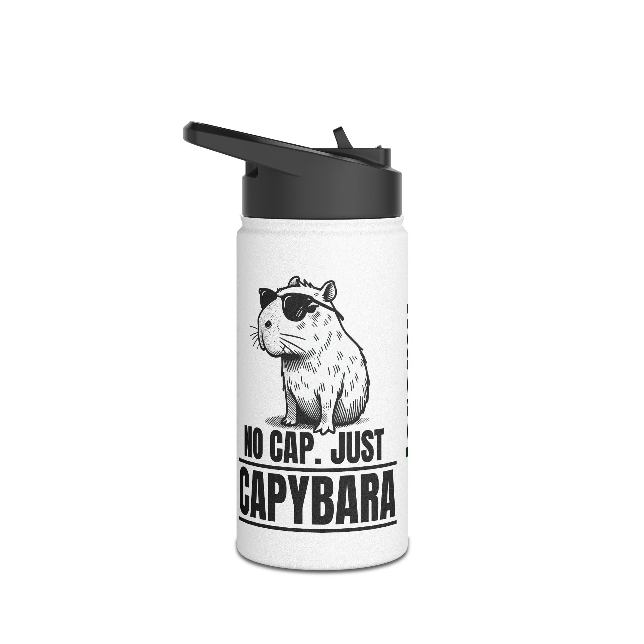 Personalized No Cap Just Capybara Water Bottle | Funny Gen Z Water Bottle | No Cap Slang