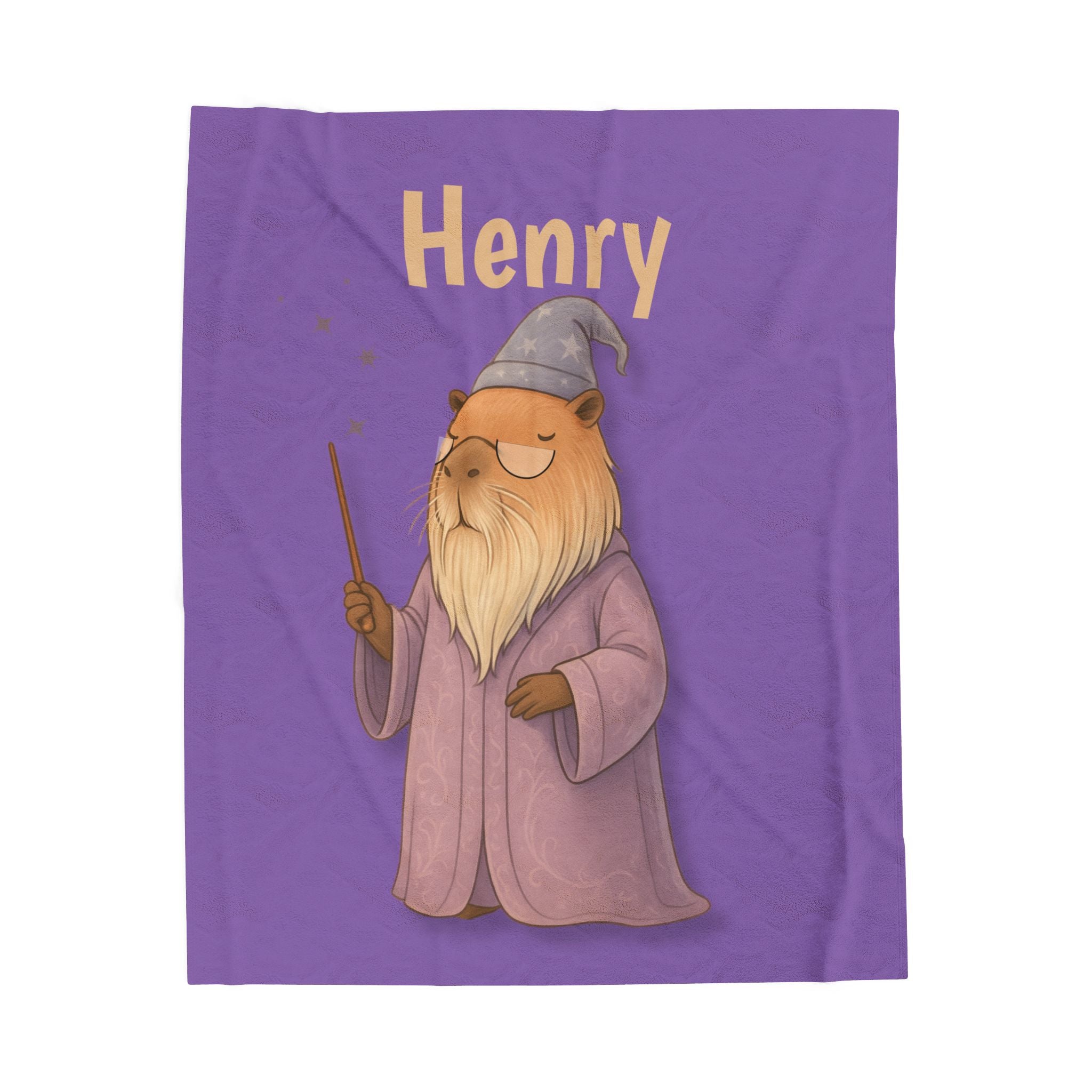 Personalized Wizard of Chill Capybara Blanket | Custom Name Kids Blanket
