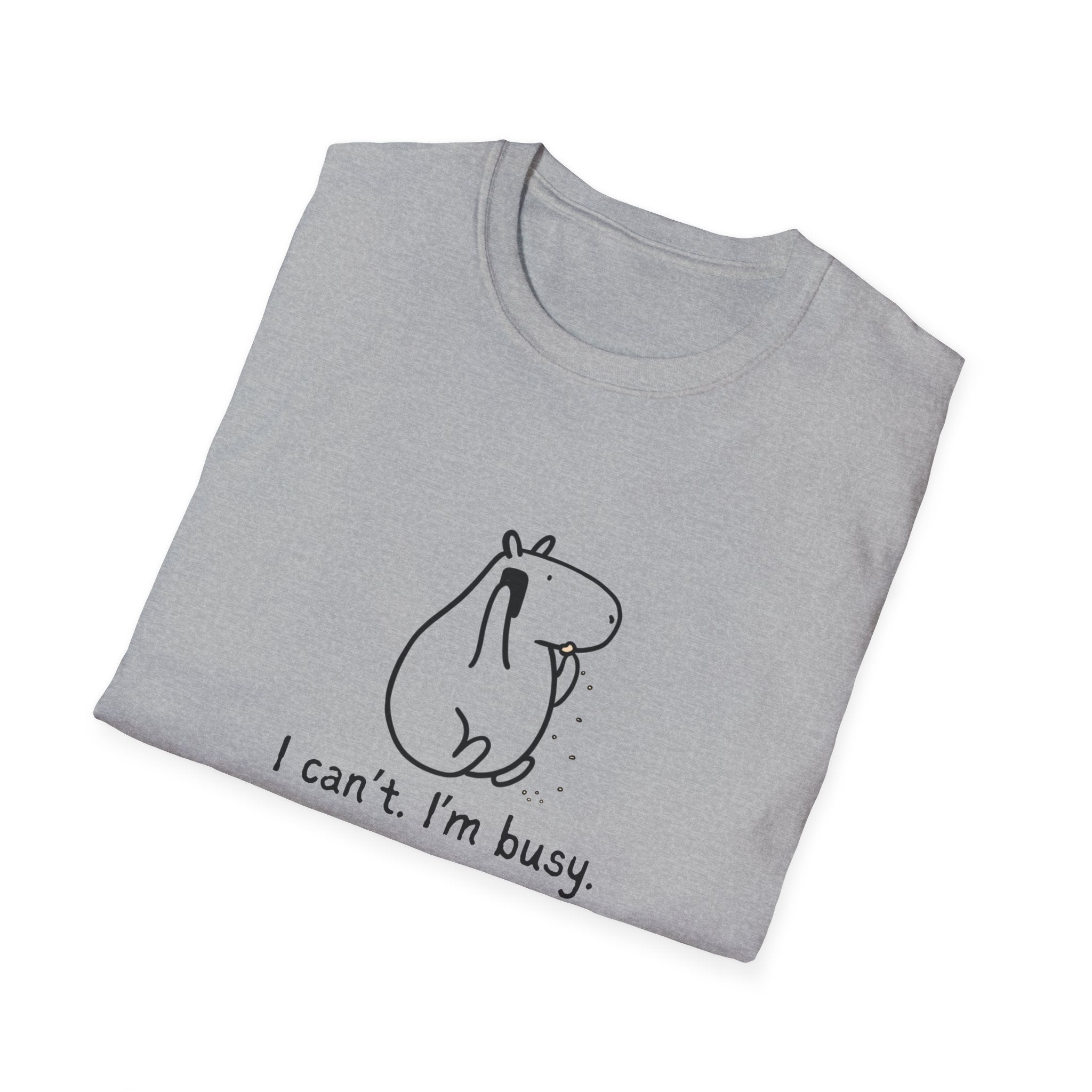 "I can't. I'm busy" Capybara Priorities Softstyle Adult Tee