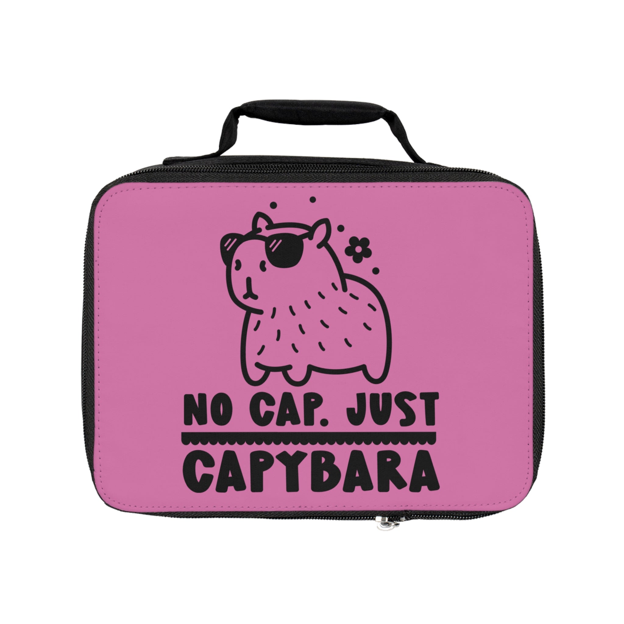 🧁🐾 No Cap, Just Capybara – Light Pink Kawaii Lunchbox
