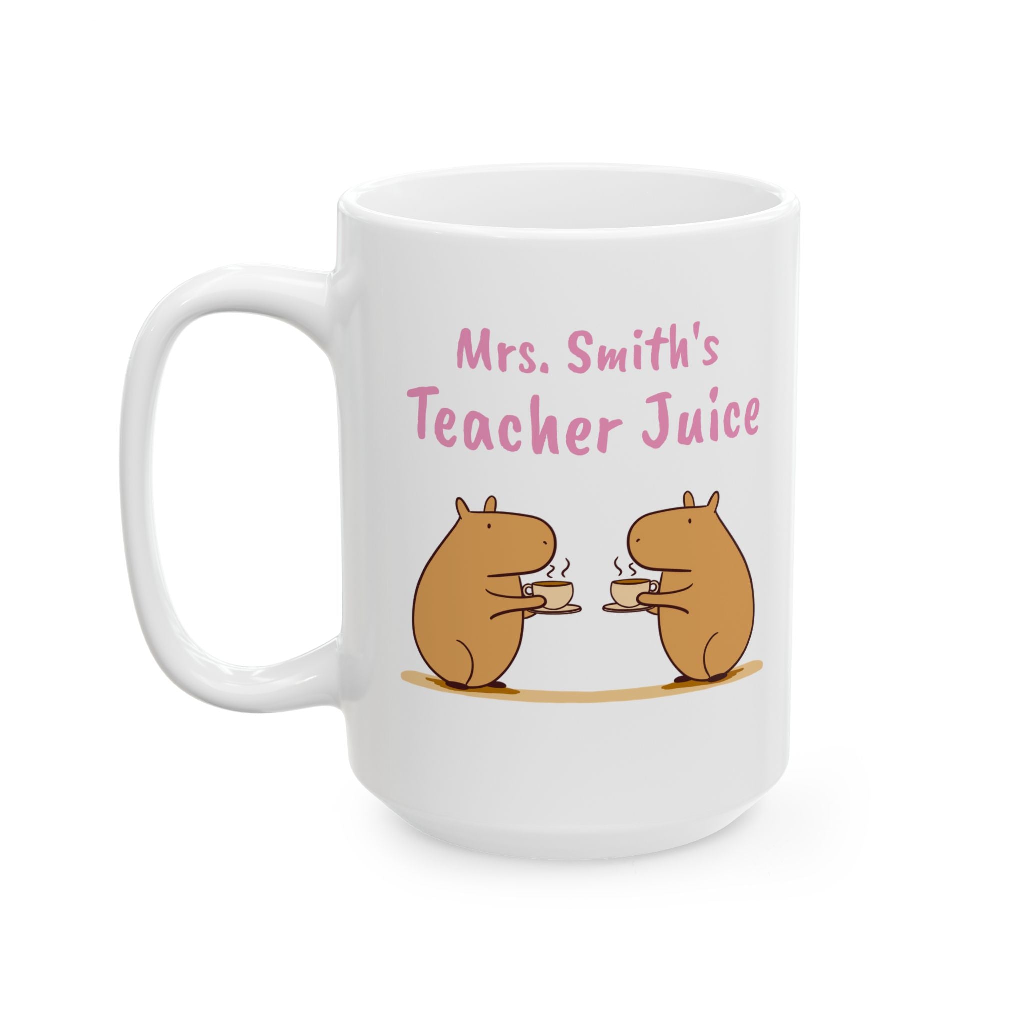 Personalized Teacher Juice Capybara Mug – Funny Gift
