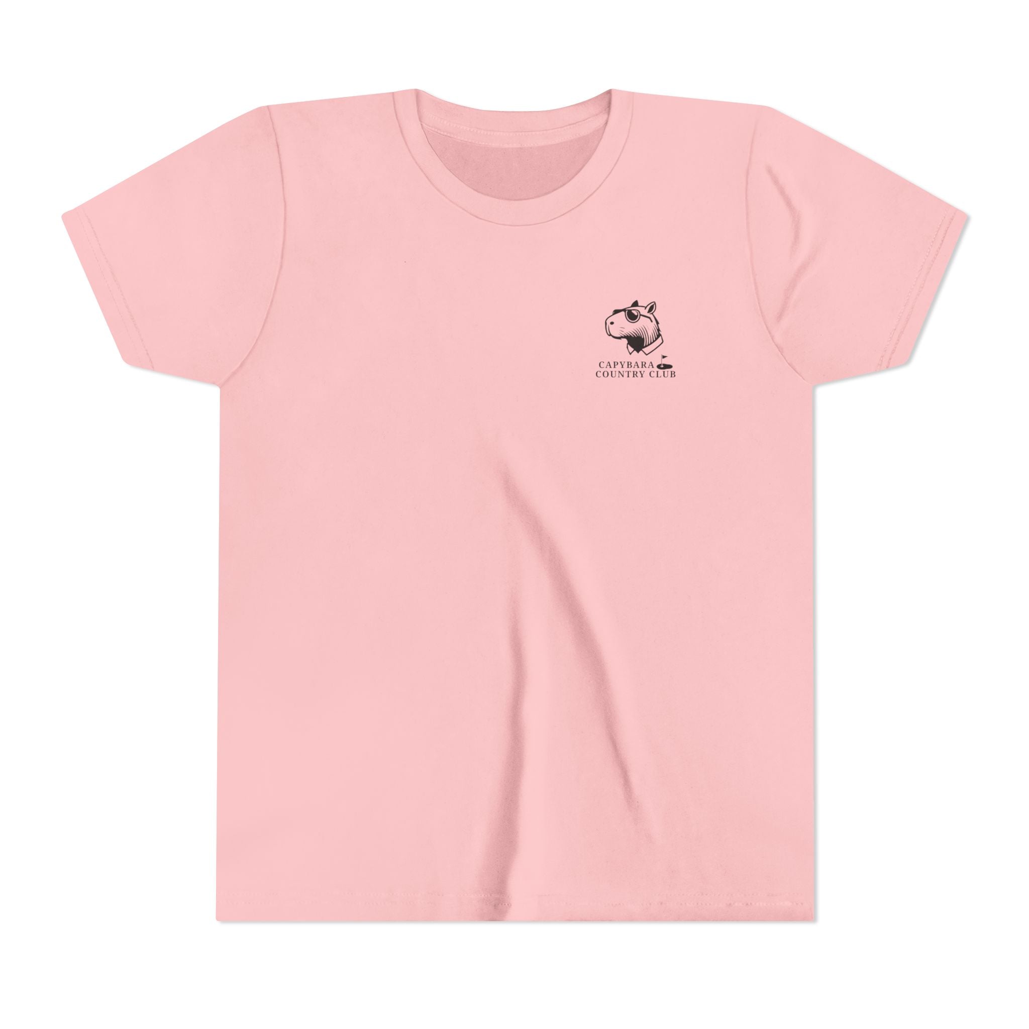 Funny Kids Golf Tee – Cart Path Only Capybara Tee – Country Club Style with Funny Golf Vibes – Chill Youth Polo Alternative