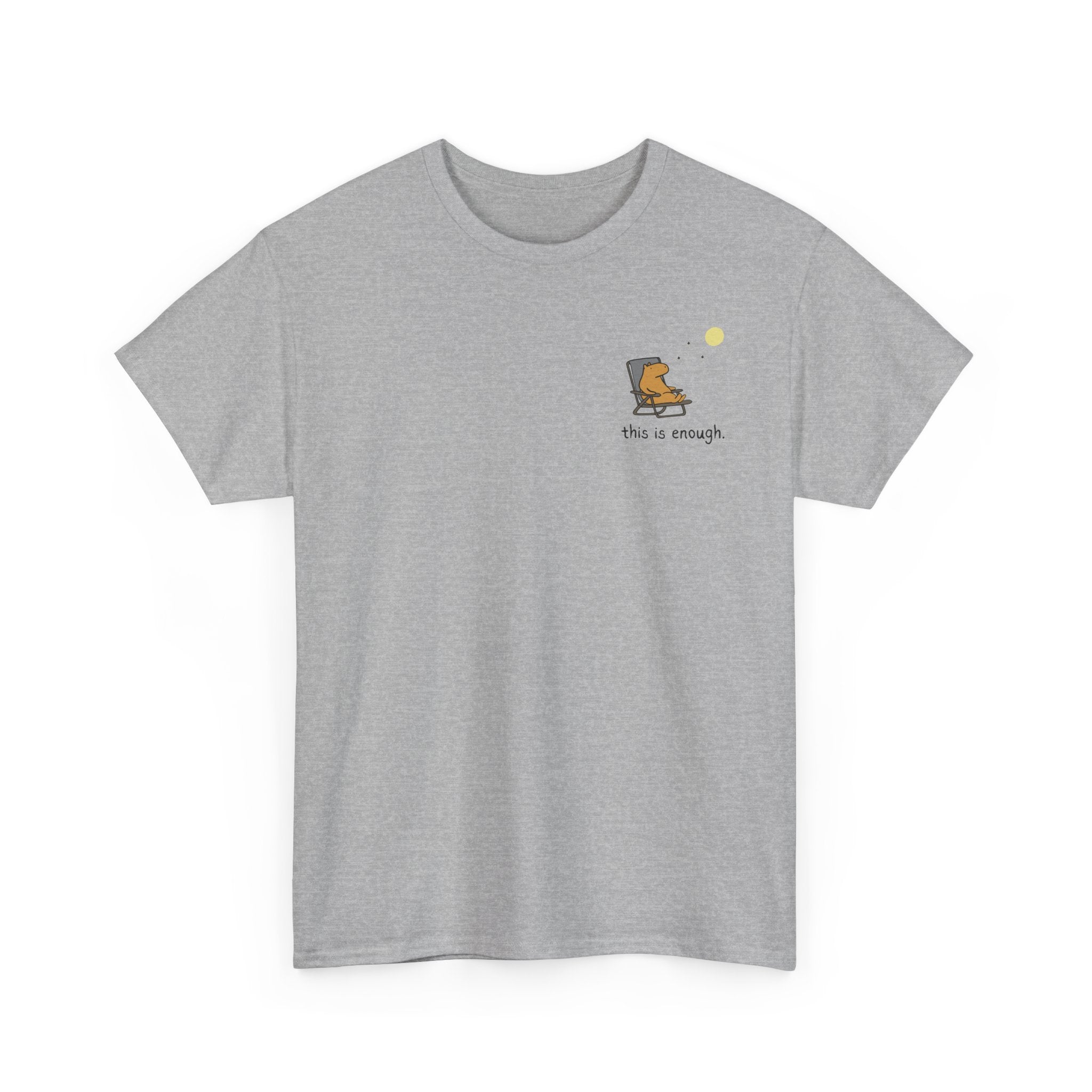 “This Is Enough” Left Chest Capybara Moonlight Heavy Tee
