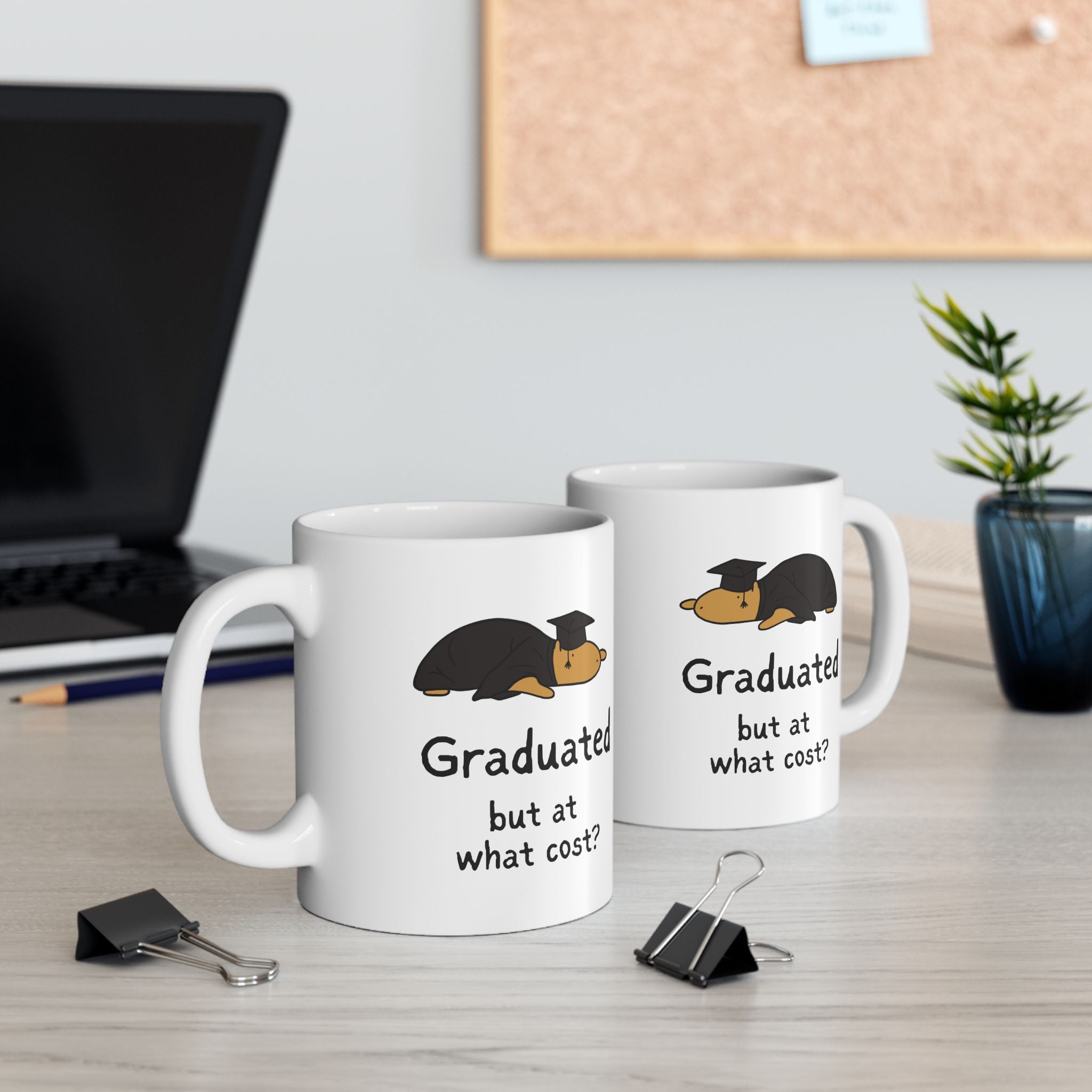 "Graduated, but at what cost?” Capybara Graduation Coffee Mug