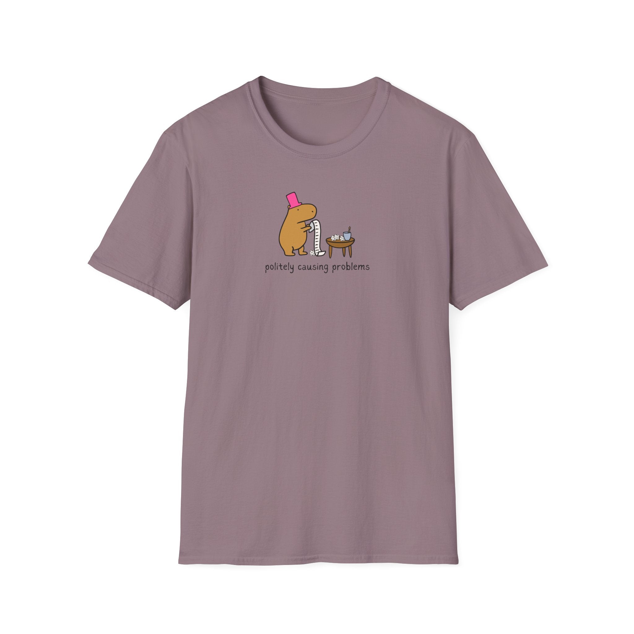 Politely causing problems - Softstyle Adult T-Shirt