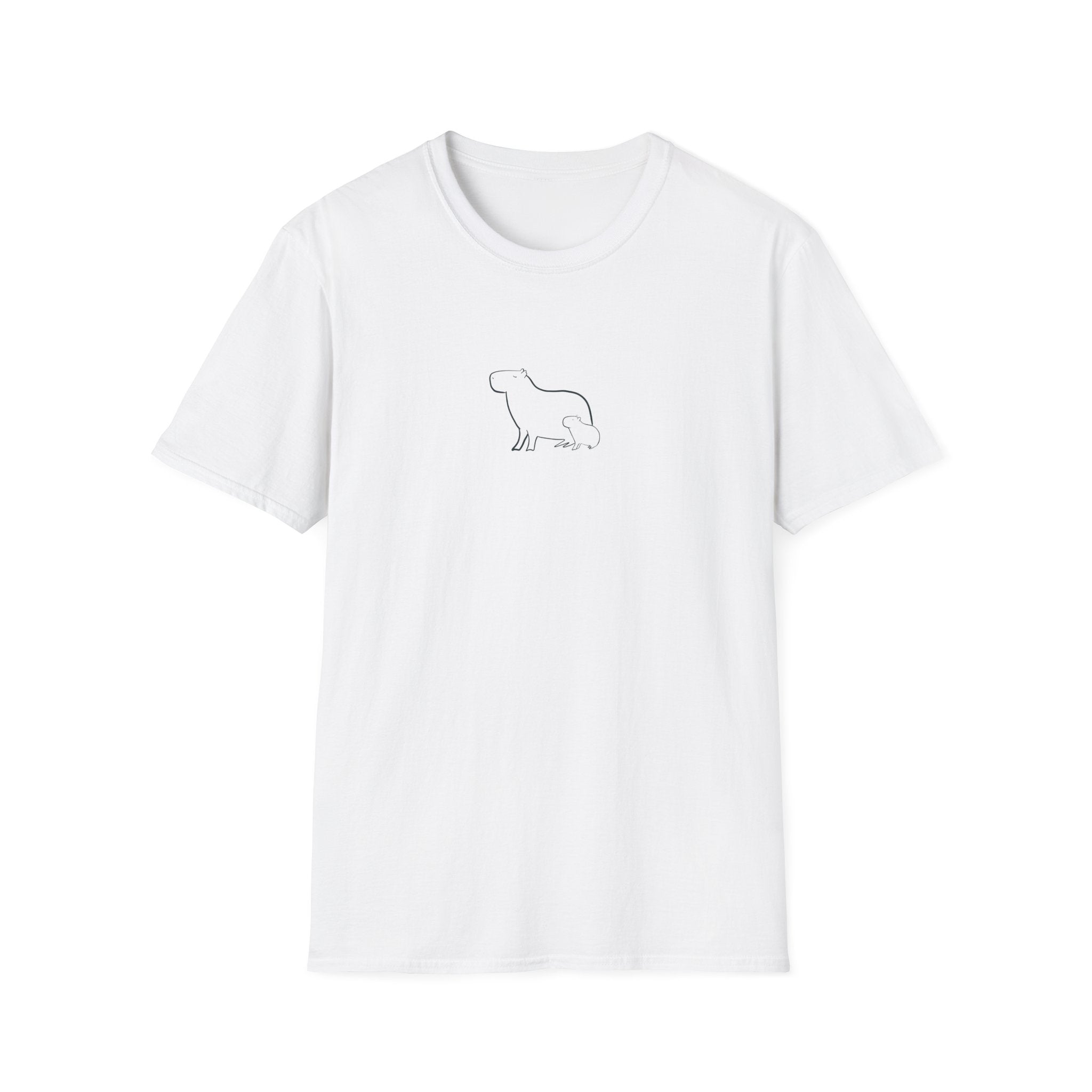 Minimalist Capybara Shirt – Mom & Baby Walk Tee