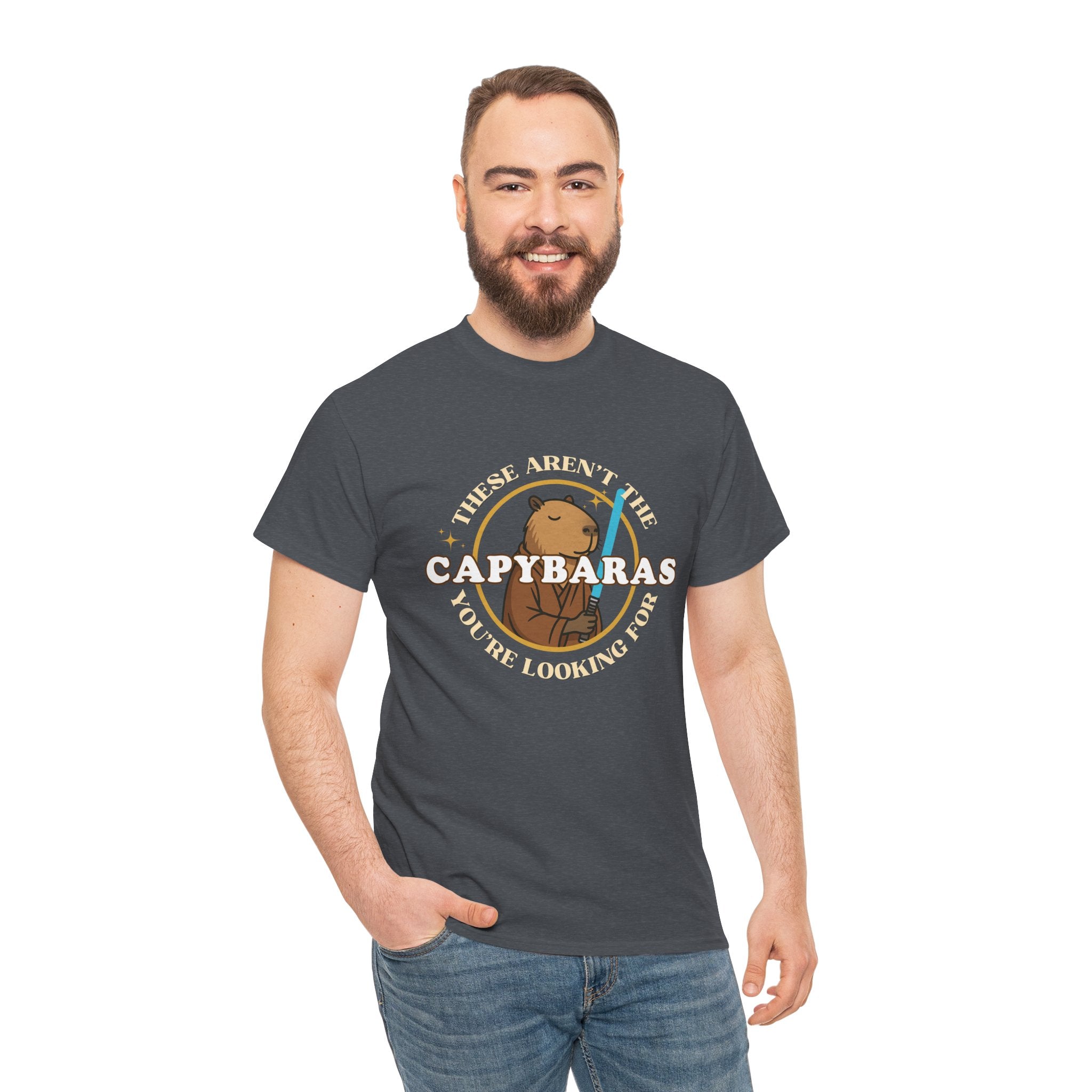 Star Wars Parody Shirt – These Aren’t the Capybaras You’re Looking For – Obi-Wan Capybara – Funny Nerd Gift - Unisex Adult Tee