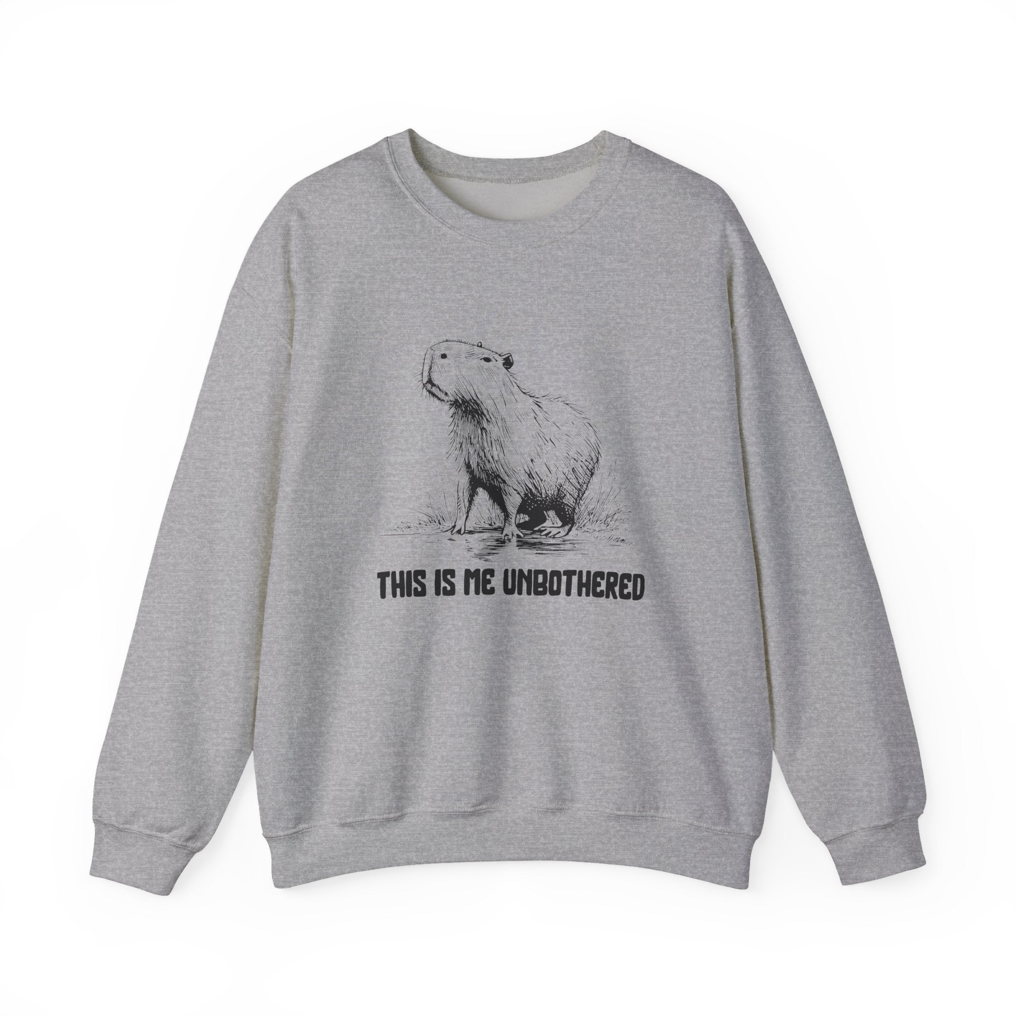 Unisex Capybara Sweatshirt - This Is Me Unbothered | Cozy Minimalist Crewneck