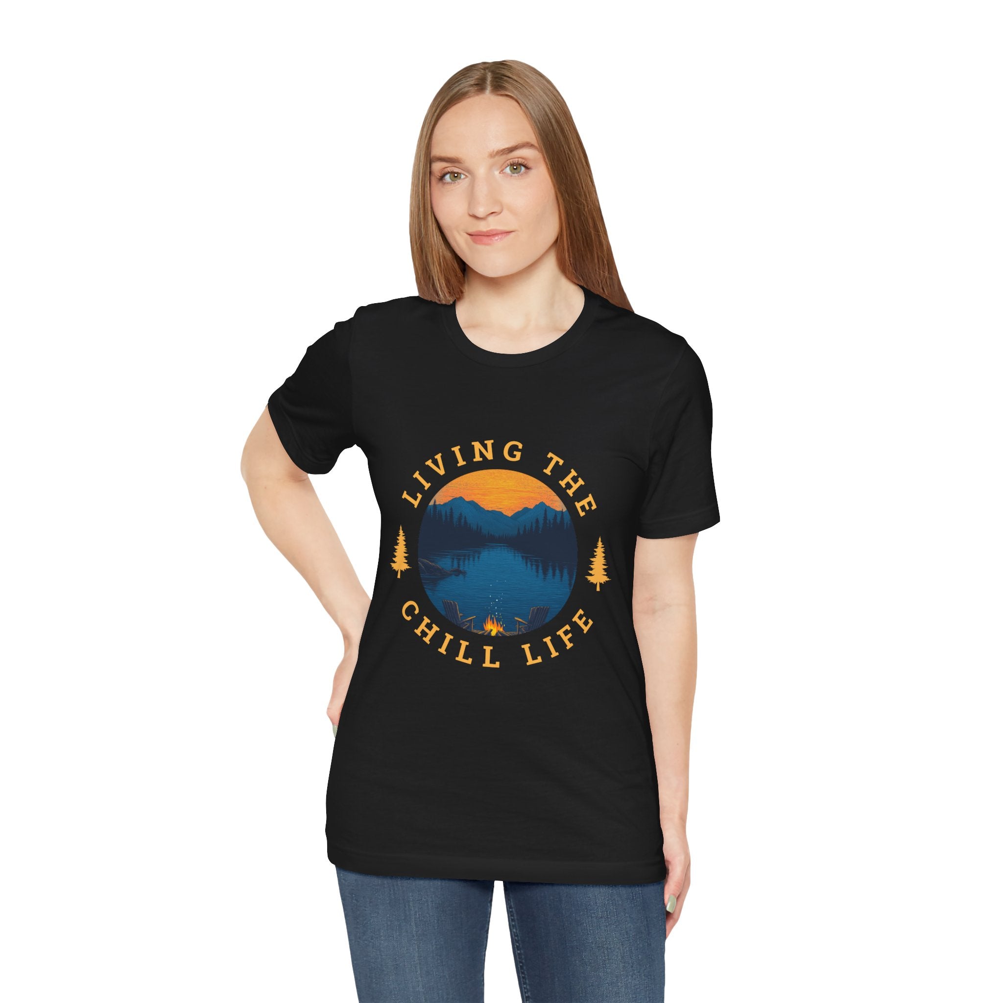 Living the Chill Life Mountainside - Unisex Jersey Tee