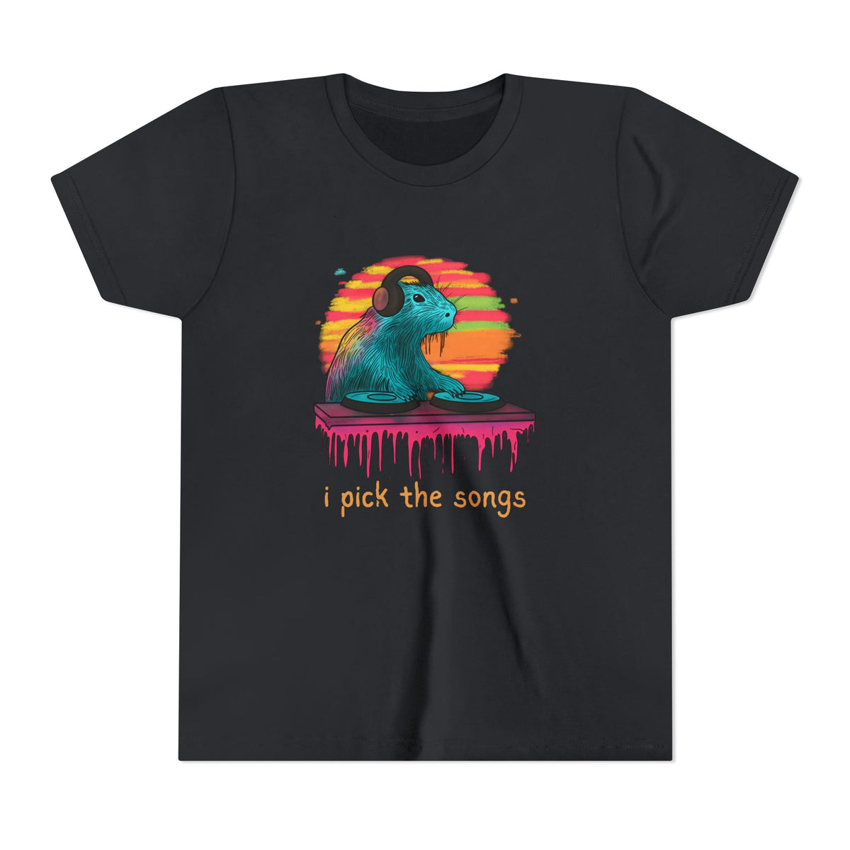 I Pick the Songs Kids DJ Capybara T-Shirt