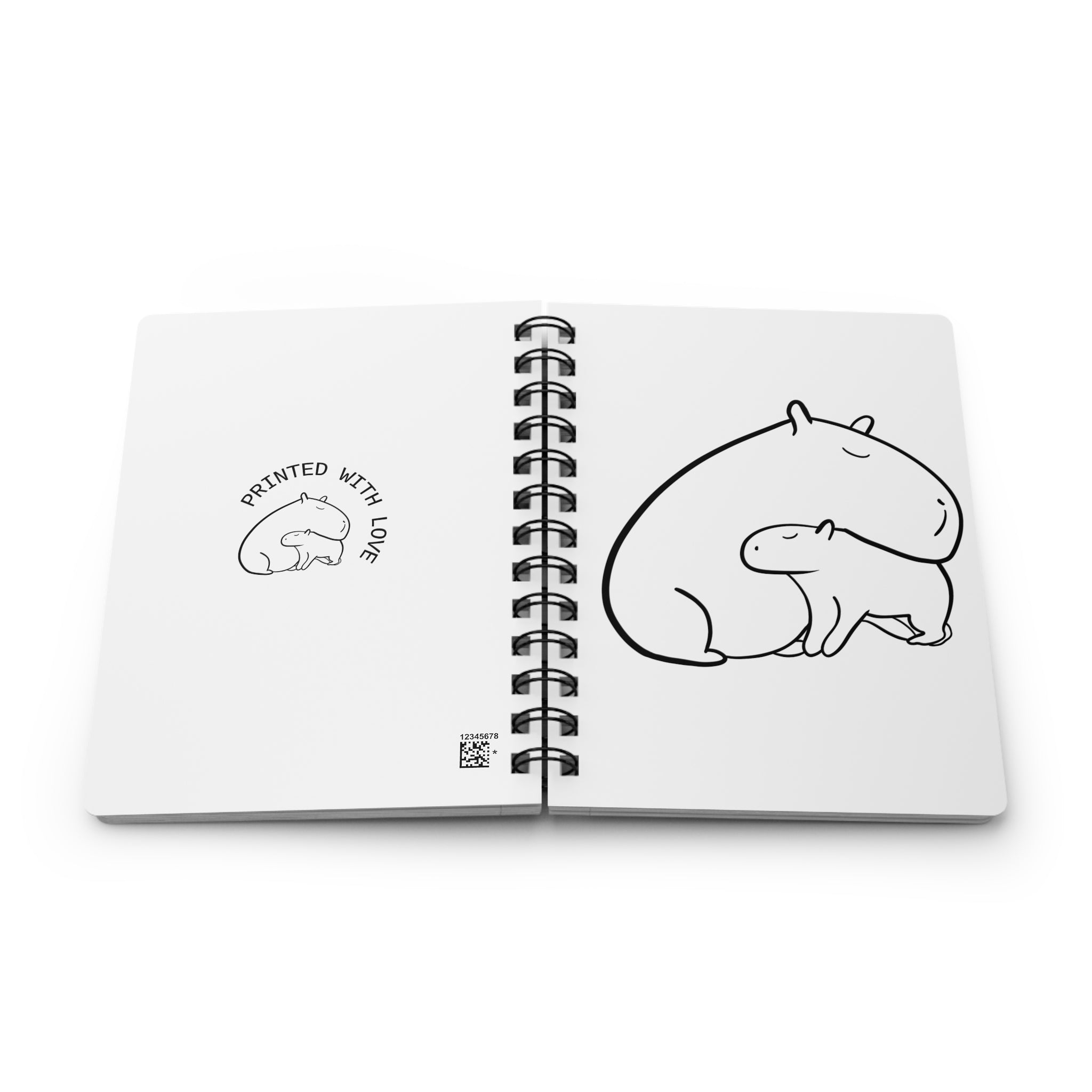 Capybara Cuddles Notebook – Cute Animal Spiral Journal
