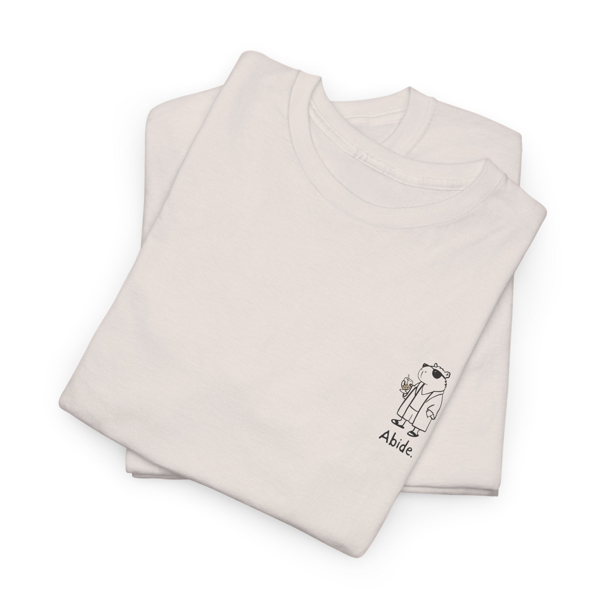 "Abide" Left Logo Capybara Dude Heavy Tee