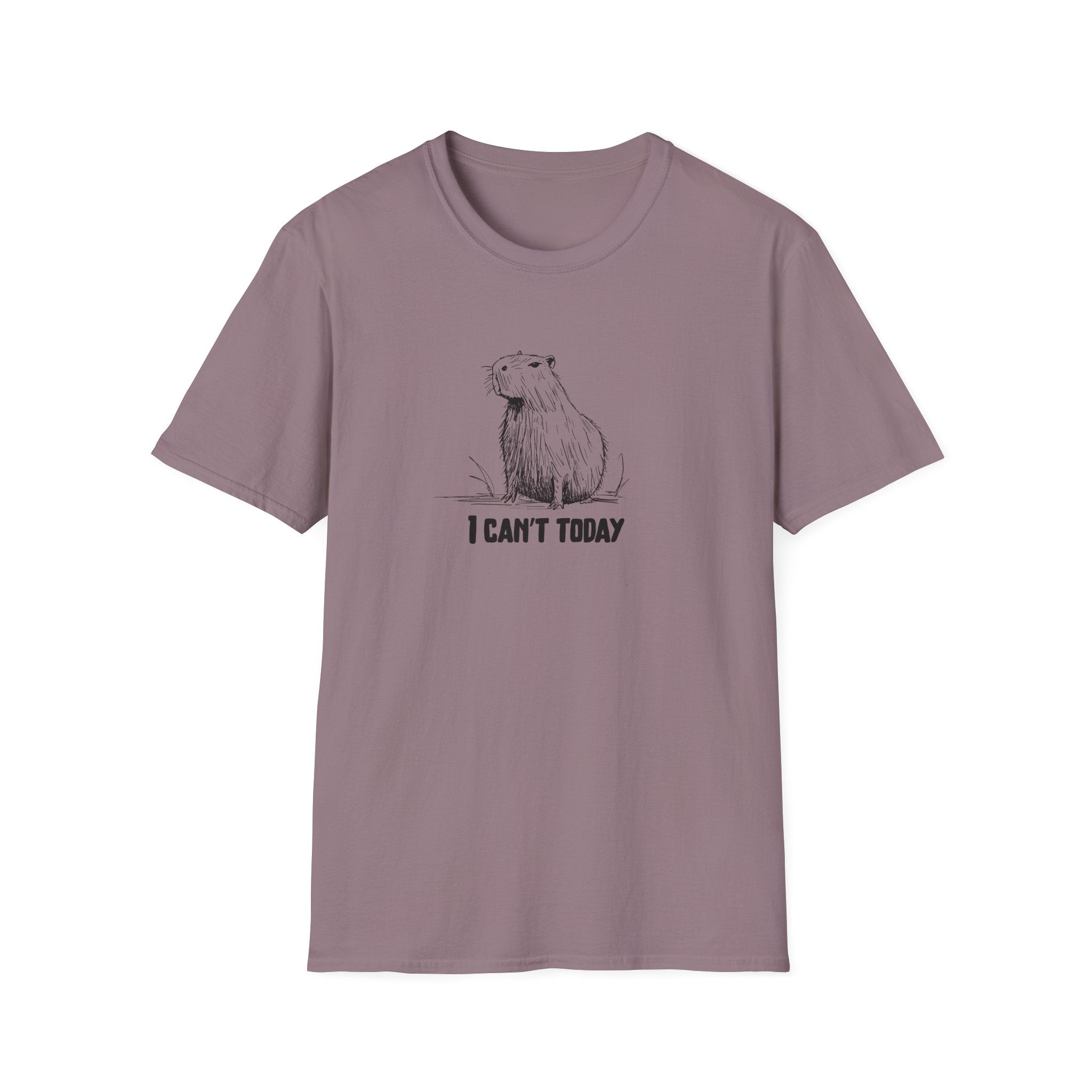 "I Can't Today" Funny Capybara Adult Softstyle Tee
