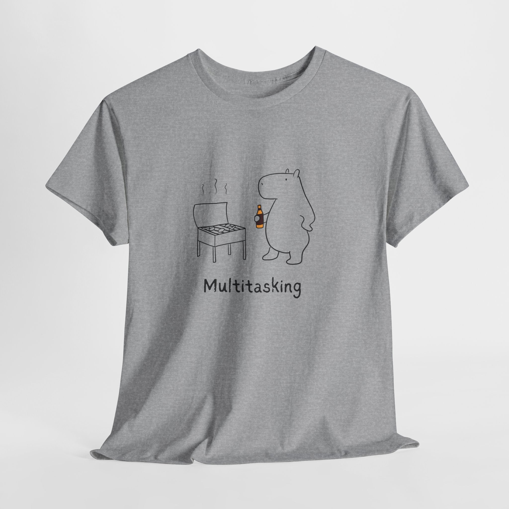 Multitasking BBQ – Funny Capybara Grilling Heavy Tee
