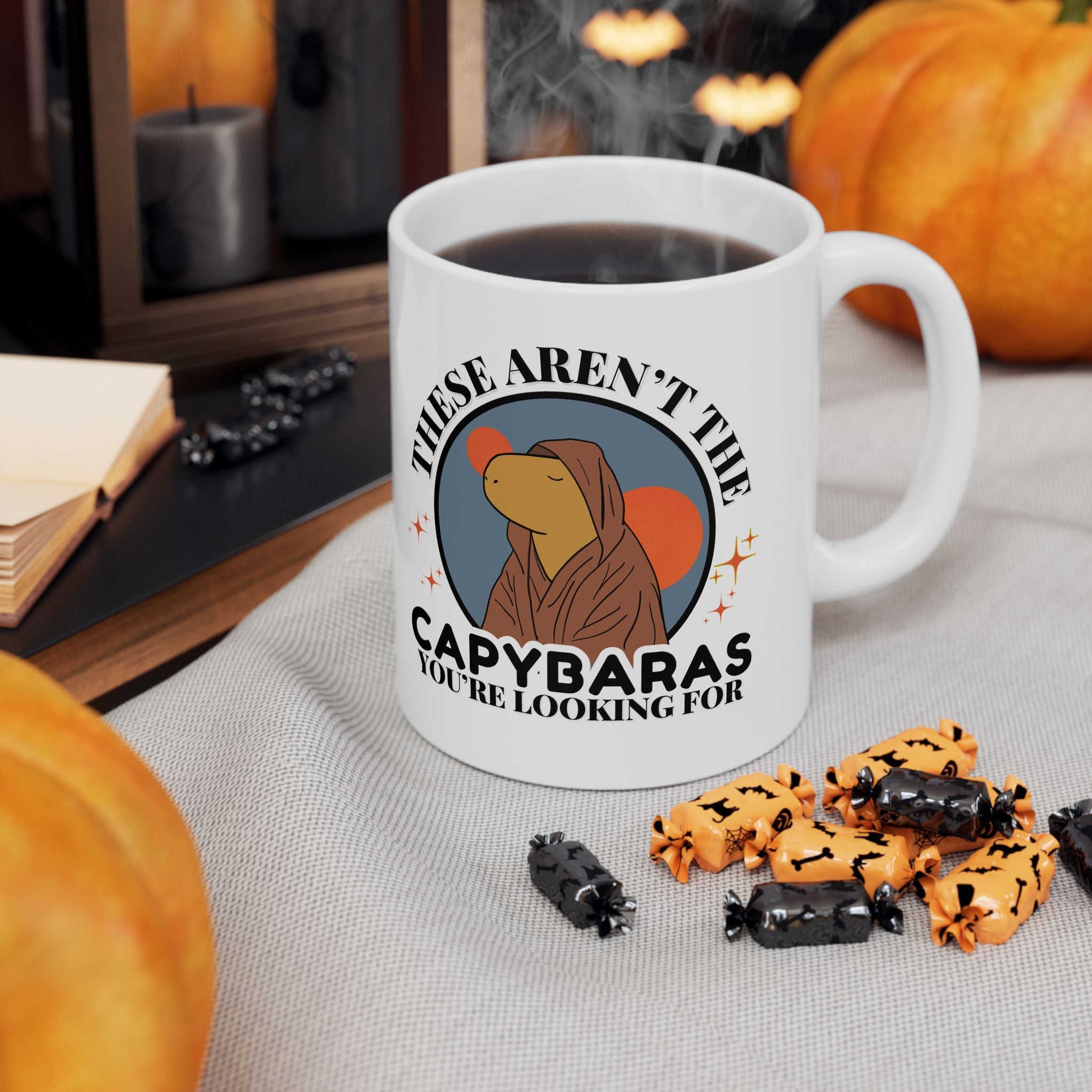 Funny Capybara Coffee Mug – “These Aren’t the Capybaras You’re Looking For” Movie Parody Mug