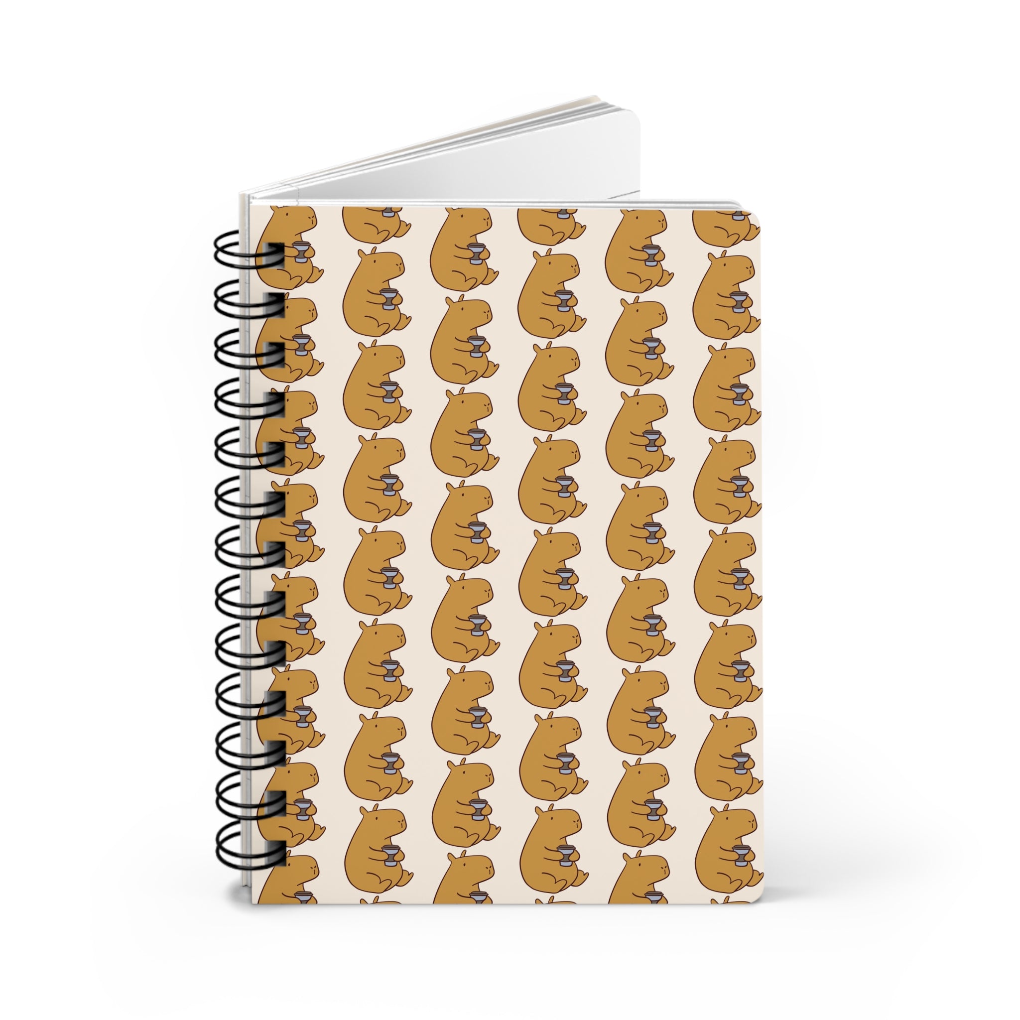 Capybara Coffee Addict Spiral Journal