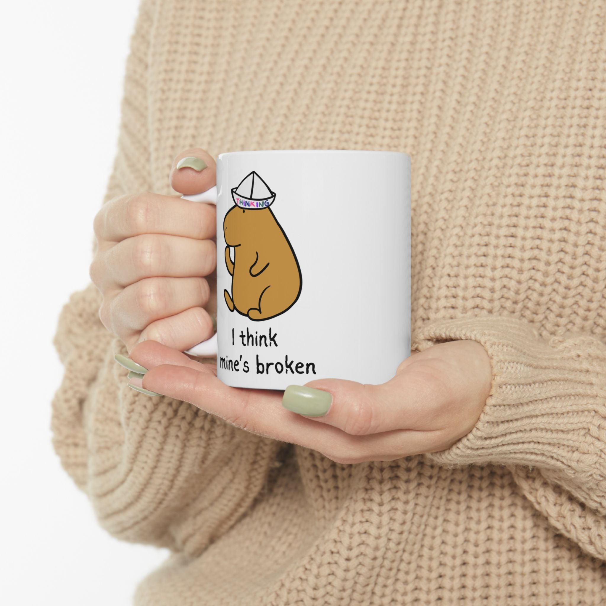 "I think mine's broken" Capybara Funny Coffee Mug