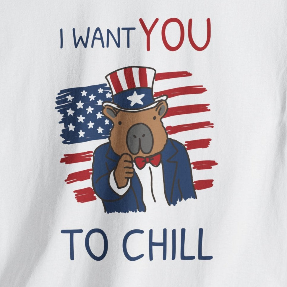 I Want You to Chill Capybara Patriotic Heavy Tee