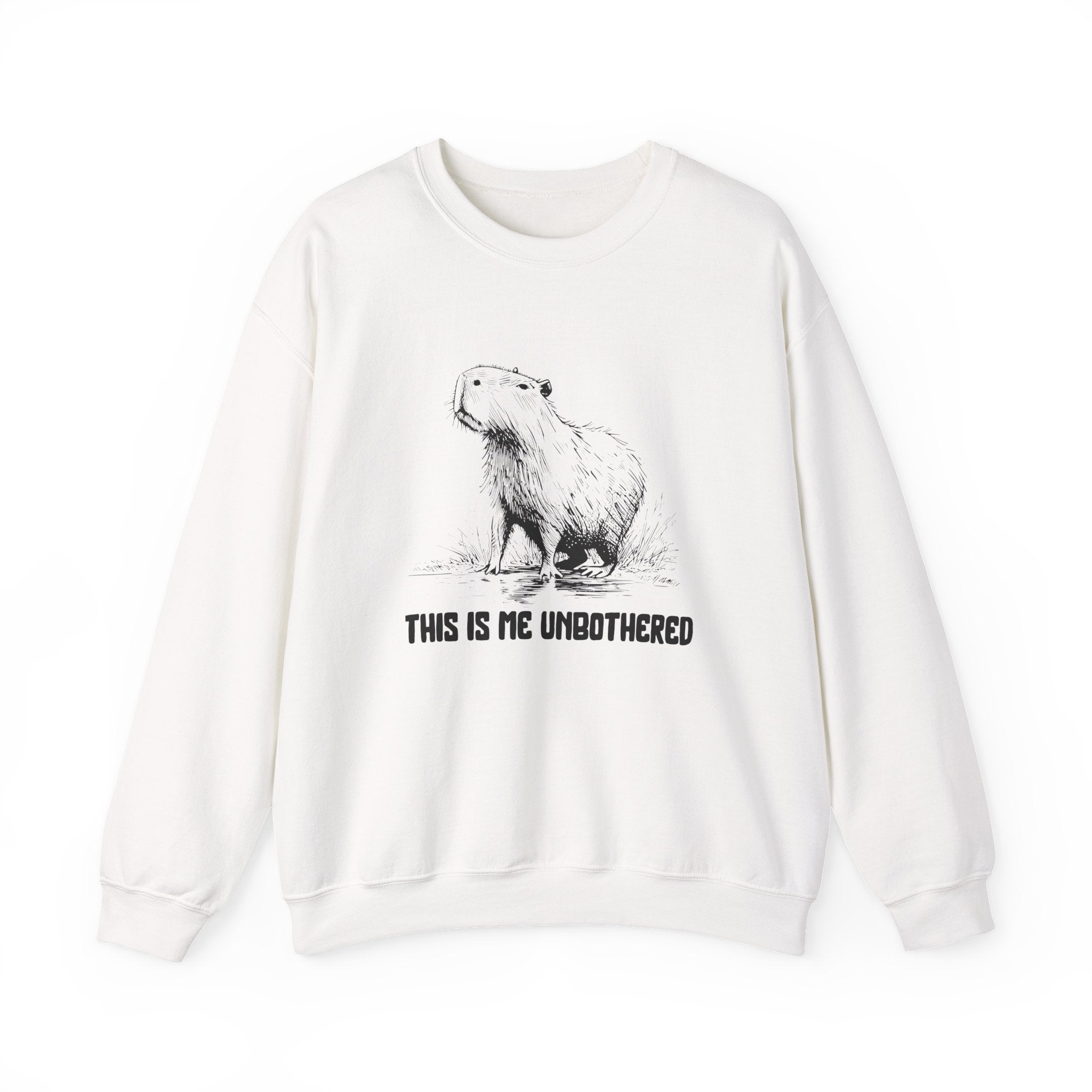 Unisex Capybara Sweatshirt - This Is Me Unbothered | Cozy Minimalist Crewneck