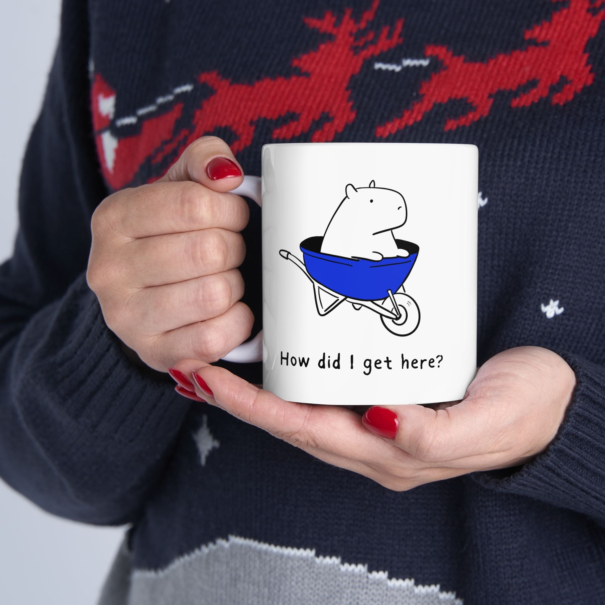 How Did I Get Here? Funny Capybara Coffee Mug
