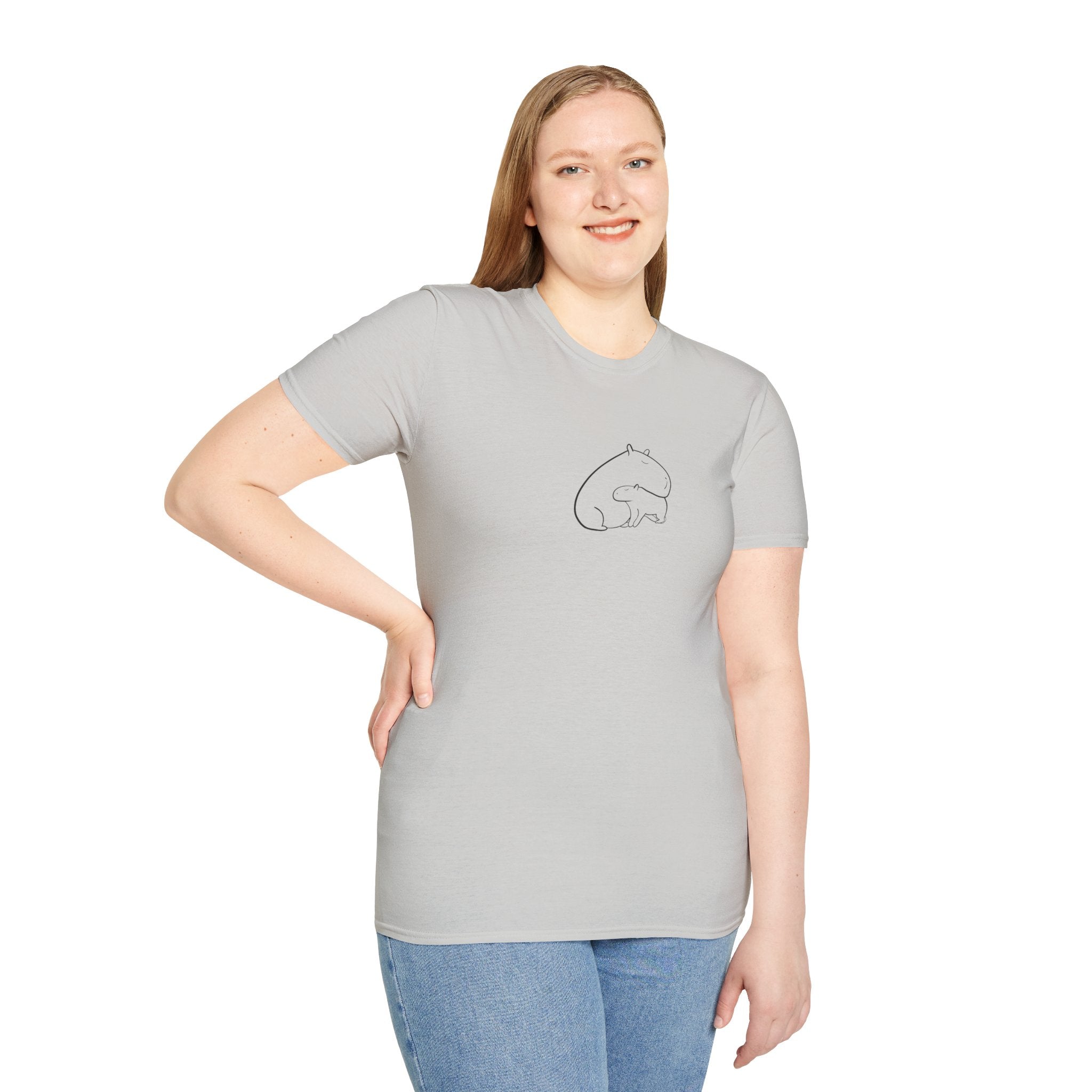 Capybara Cuddles - Minimalist Softstyle Tee