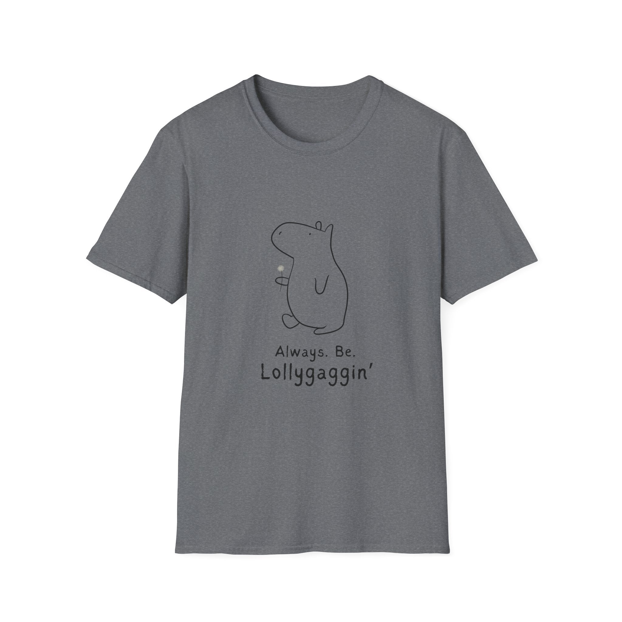 Funny Minimalist Tee - Always. Be. Lollygagin’. Capybara Shirt