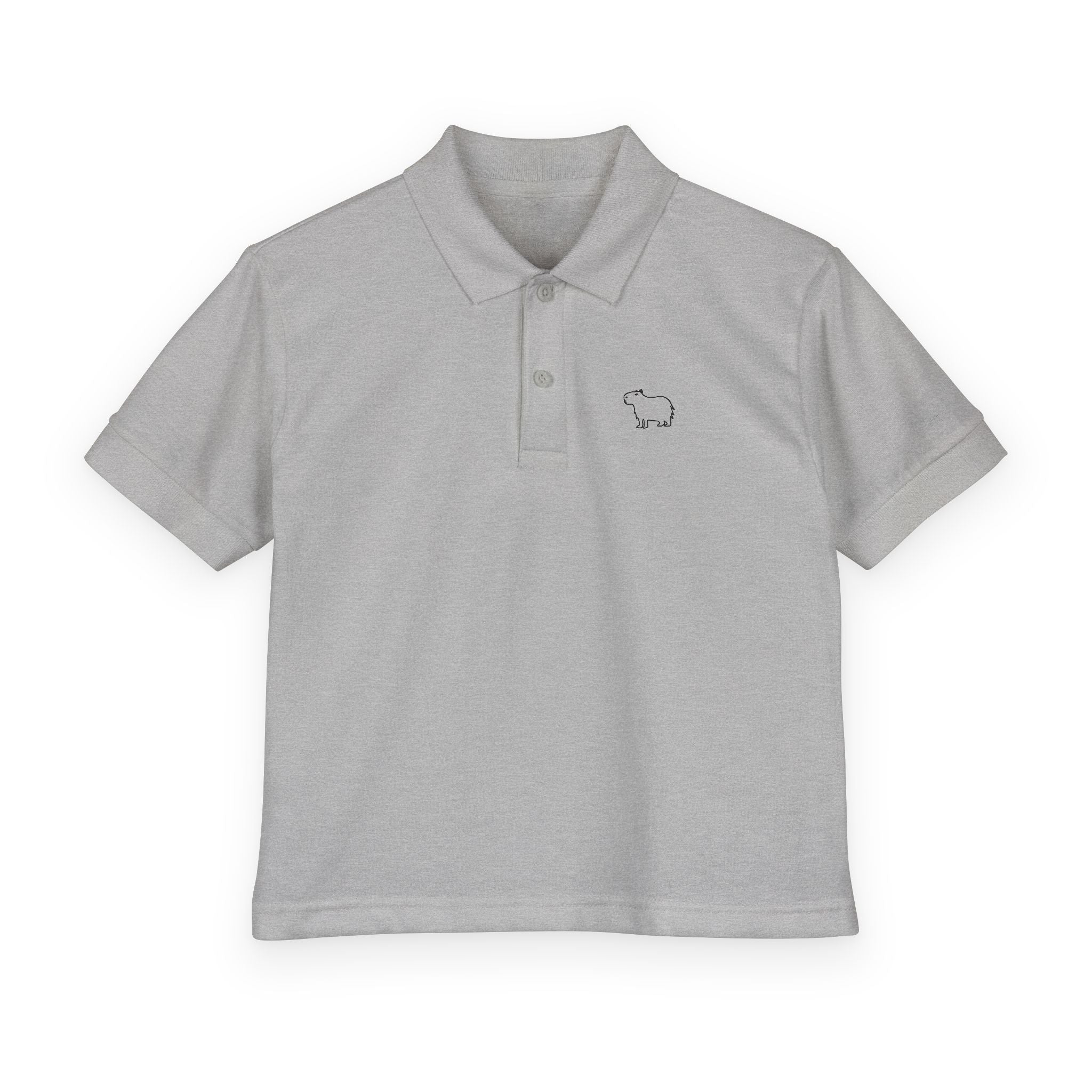Kids Capybara Polo Shirt – Embroidered Minimalist Capybara Polo for Boys & Girls