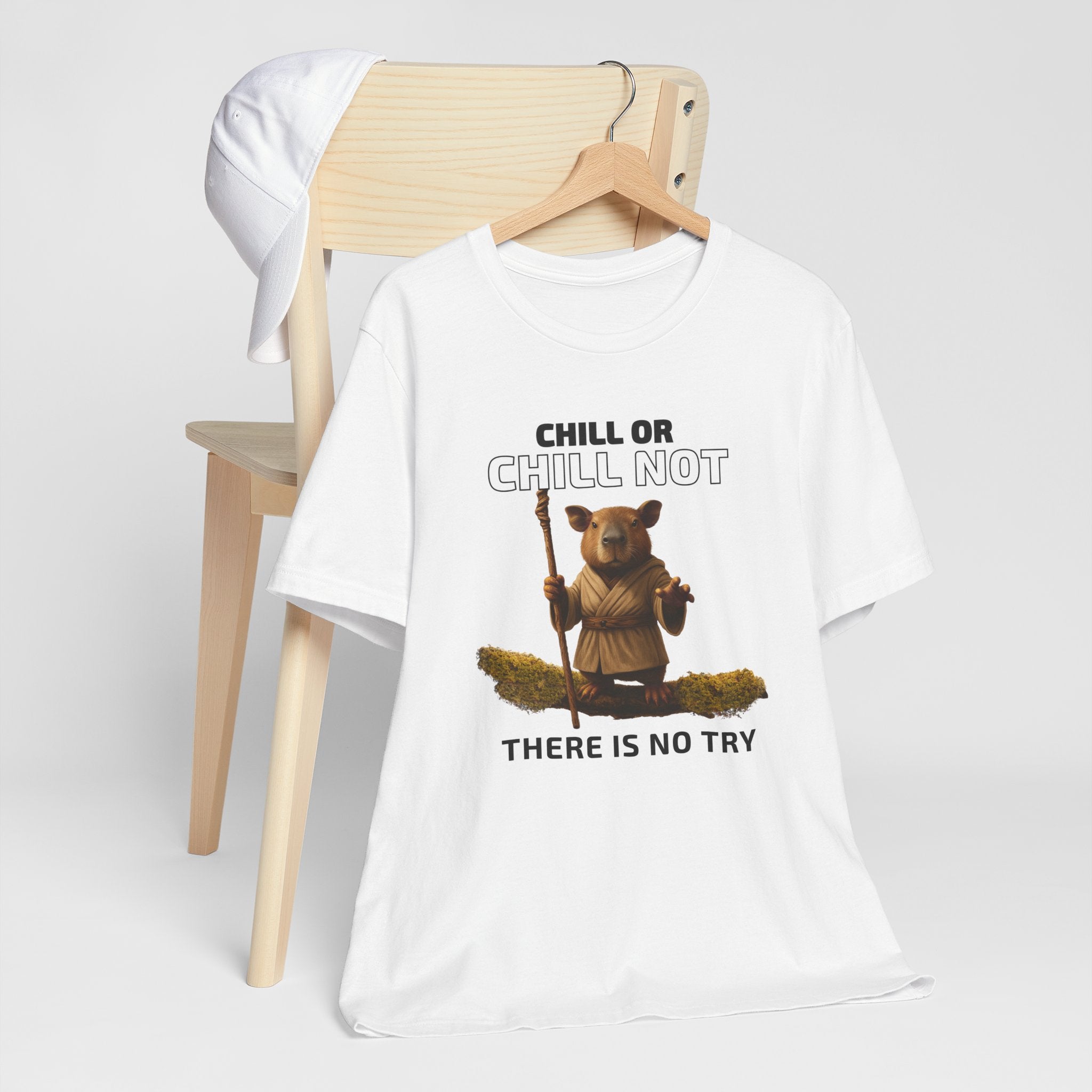 Chill or Chill Not, There is No Try – Adult Capybara Jedi Tee
