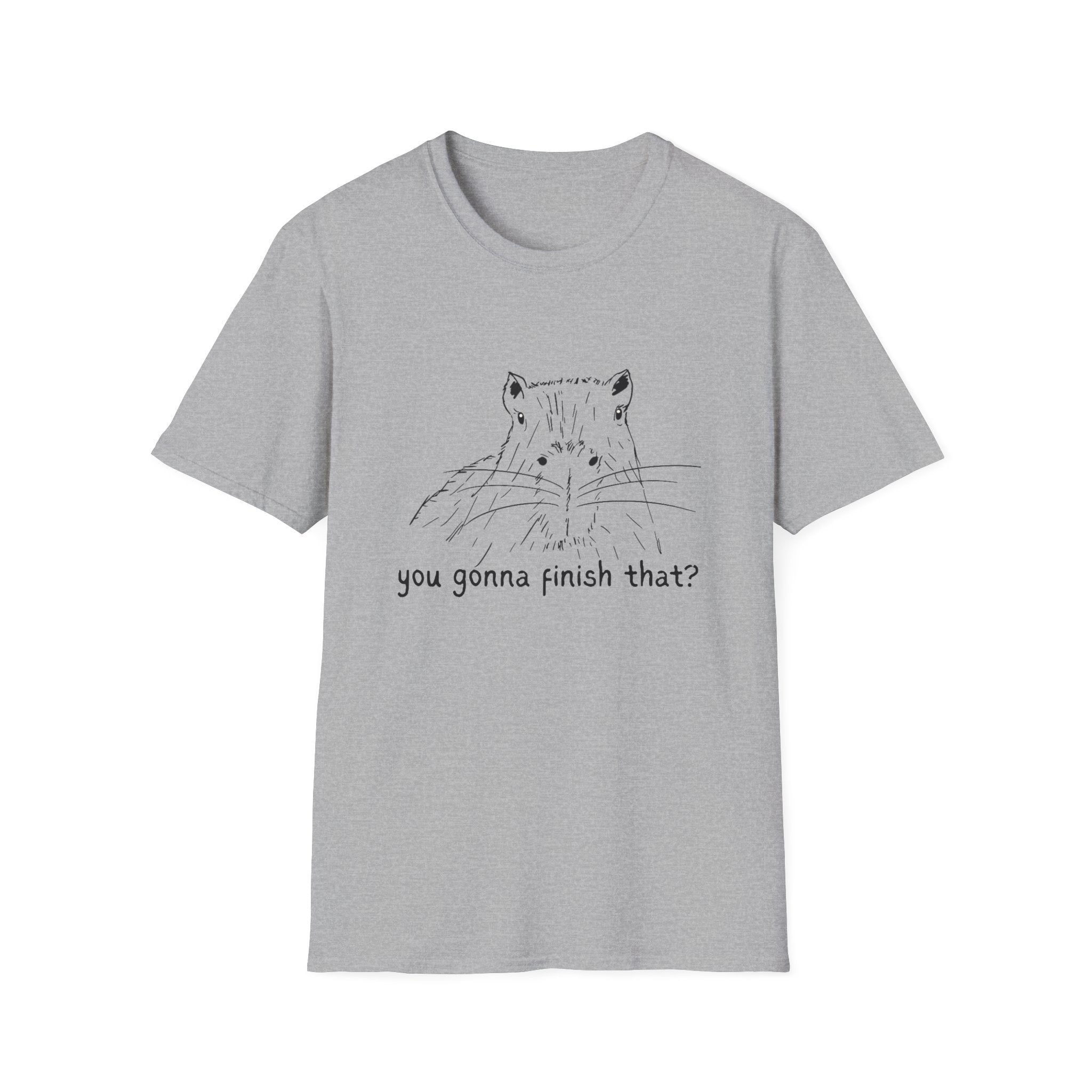 "You gonna finish that?" Capybara Leftover Lover Softstyle Adult Tee