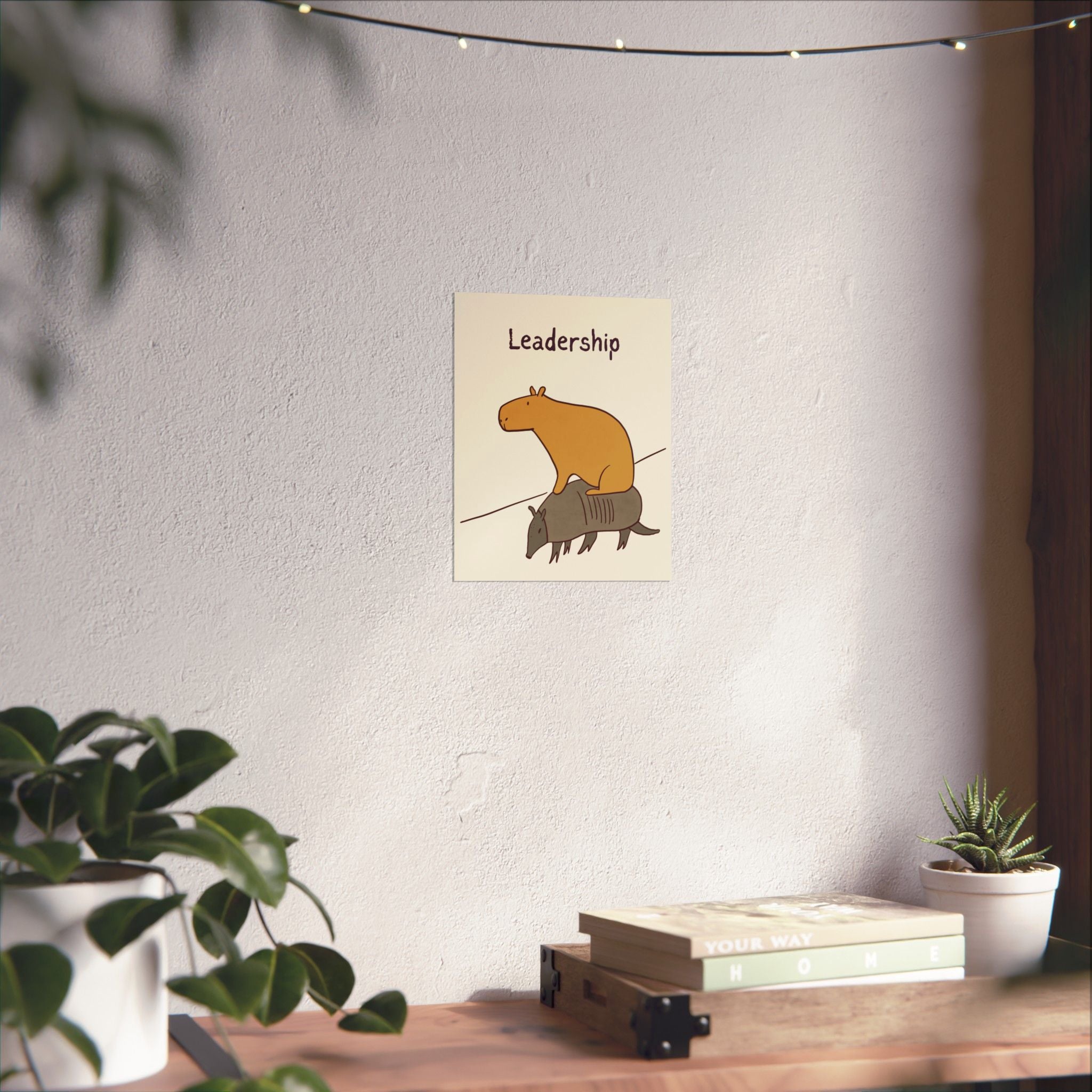 Funny Leadership Wall Art – Capybara Poster Print for Office Decor, Minimalist Motivational Wall Art, Humorous Boss Gift
