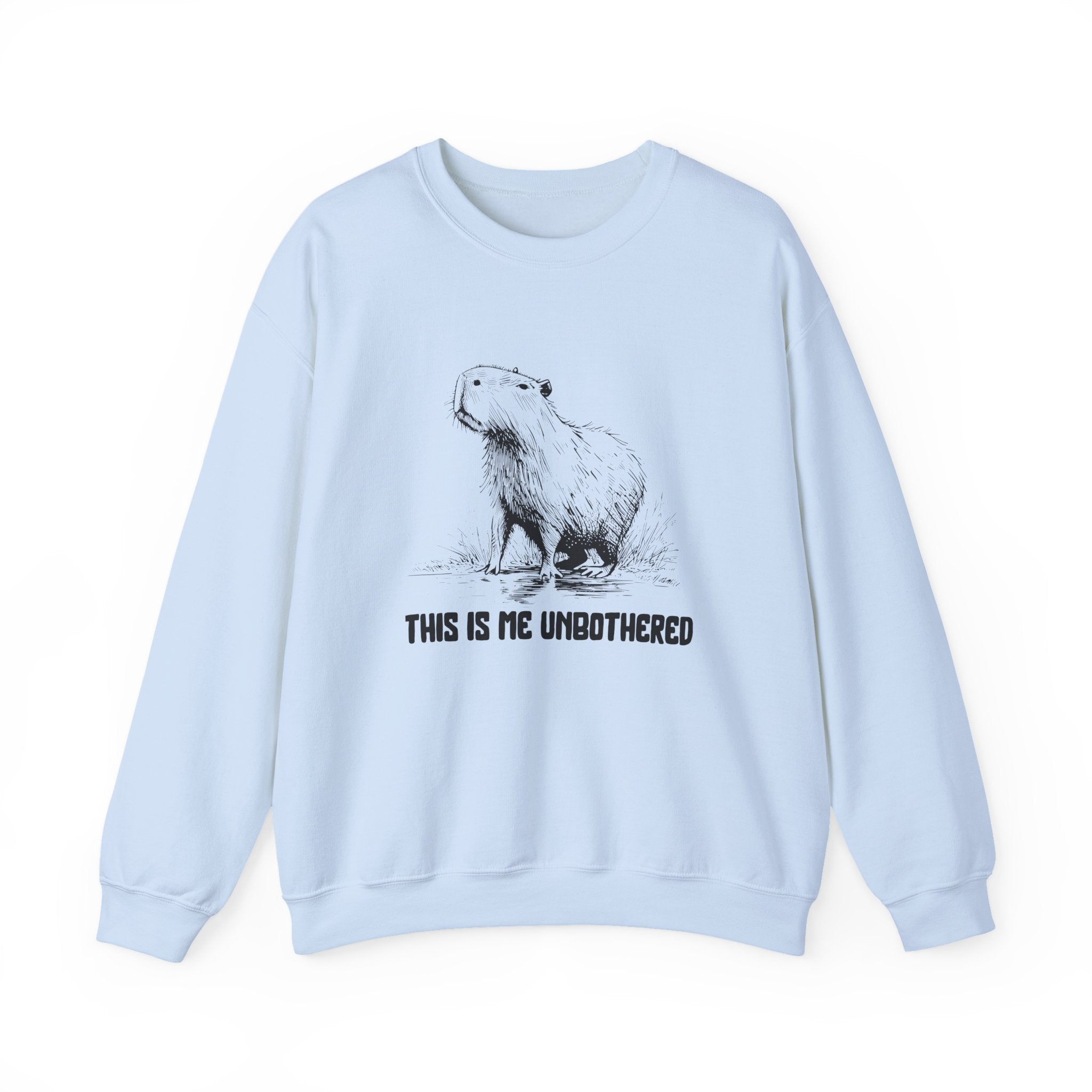 Unisex Capybara Sweatshirt - This Is Me Unbothered | Cozy Minimalist Crewneck