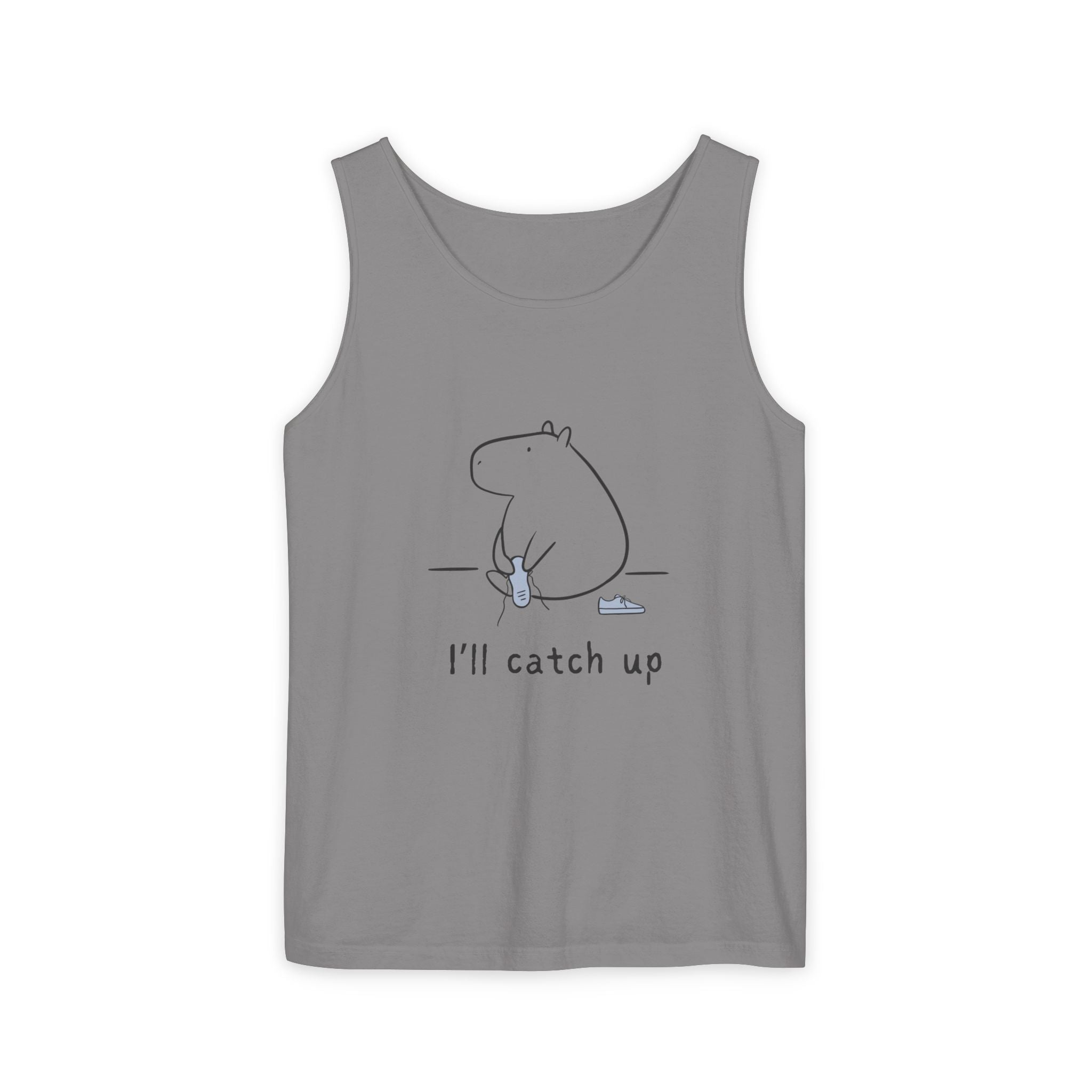 Funny Capybara Tank Top – “I'll Catch Up’” Premium Comfort Colors Tank