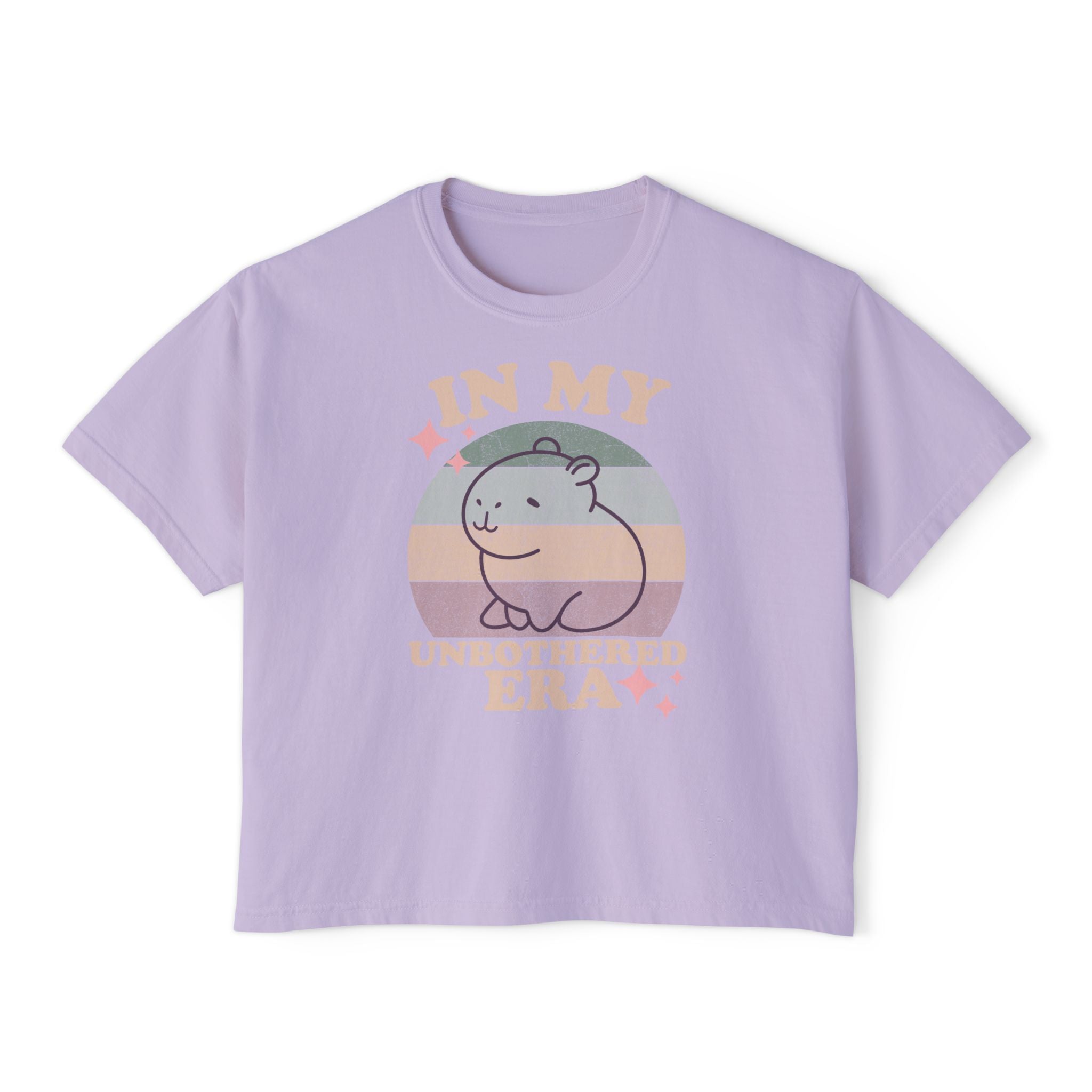 In My Unbothered Era  Chill Vibes Capybara - Women's Graphic Boxy Tee Shirt