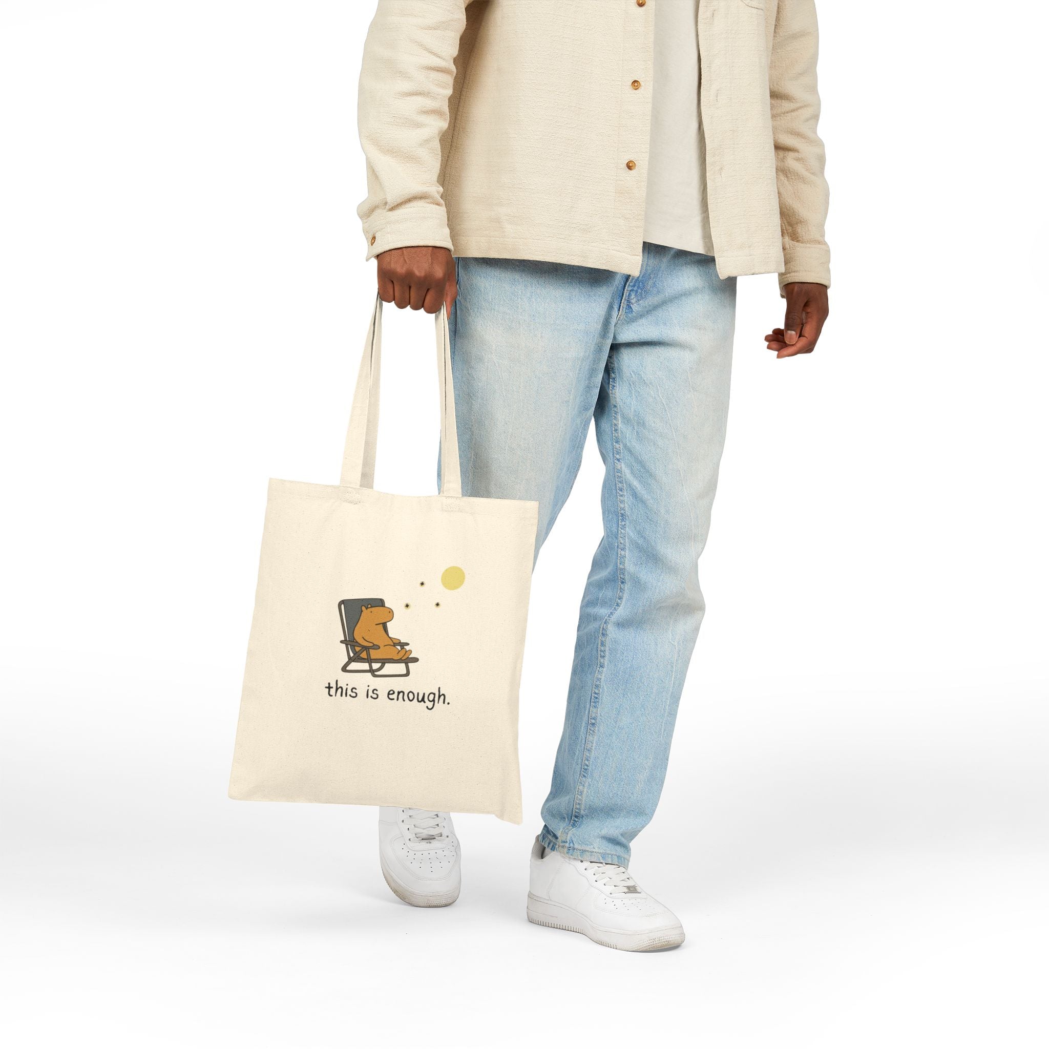 This Is Enough Moonlight Capybara Tote Bag