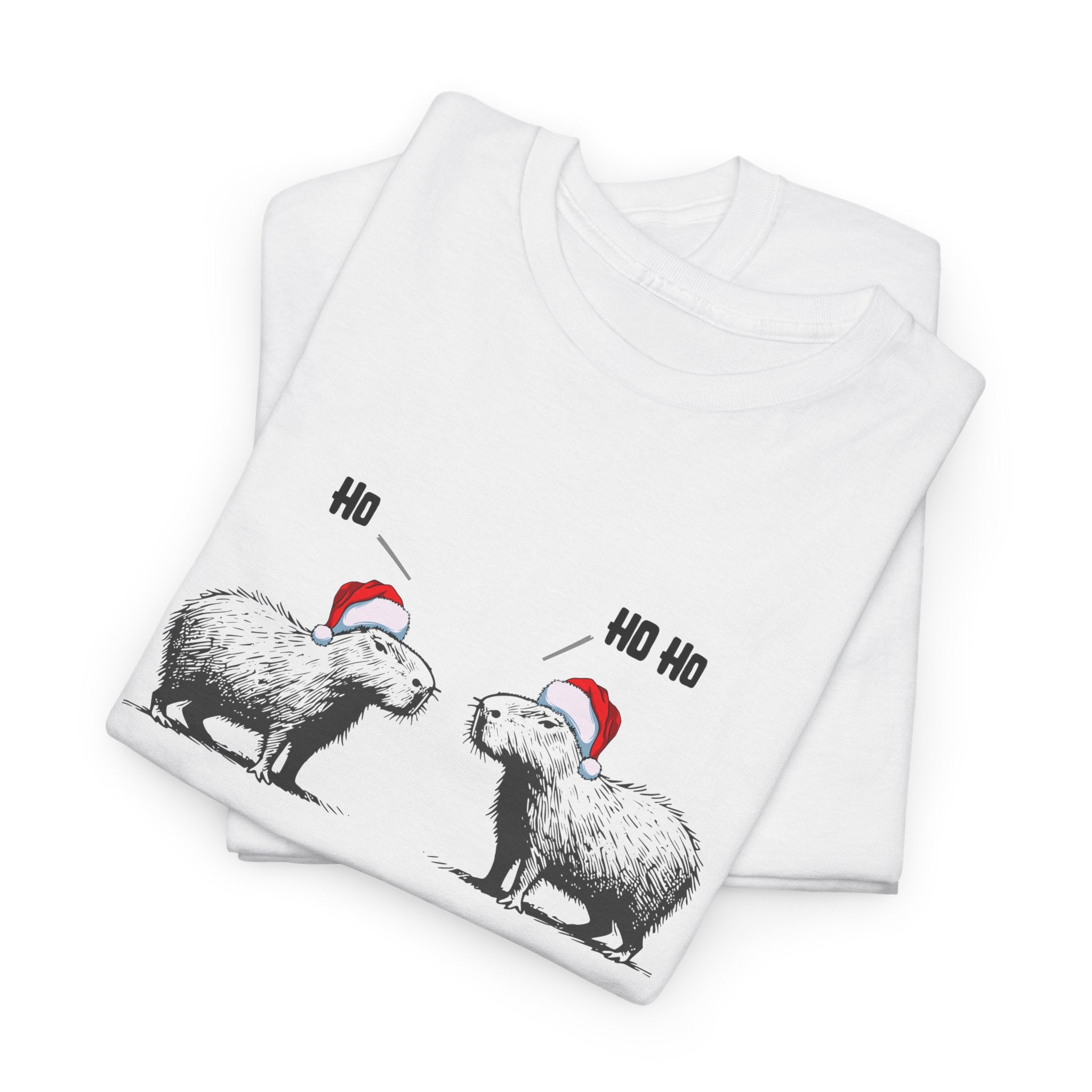 Ho Ho Ho Capybara Adult T-Shirt – The Unbothered Holiday Classic