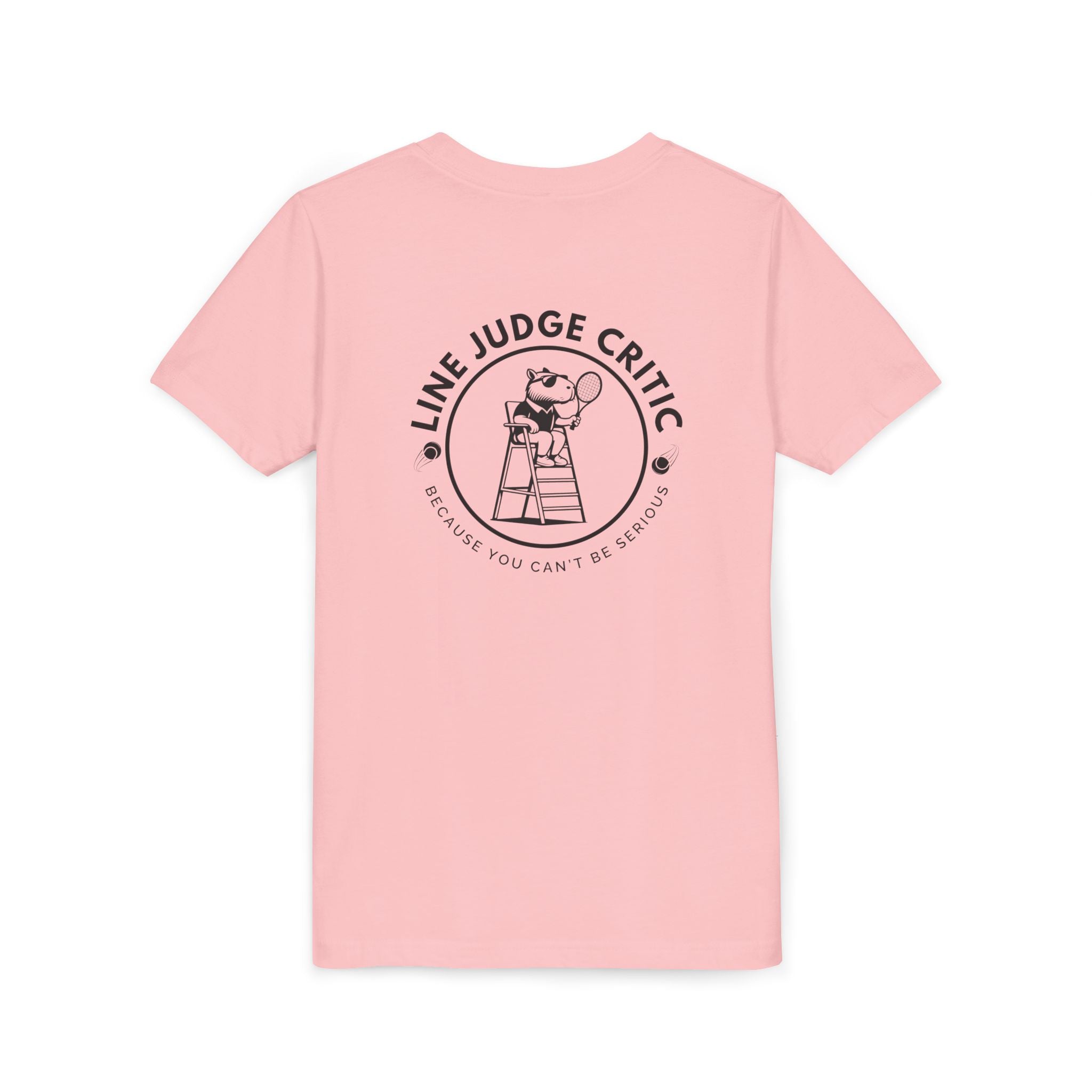 Kids Tennis Shirt – Funny Capybara Line Judge Tee – Double Sided Tee