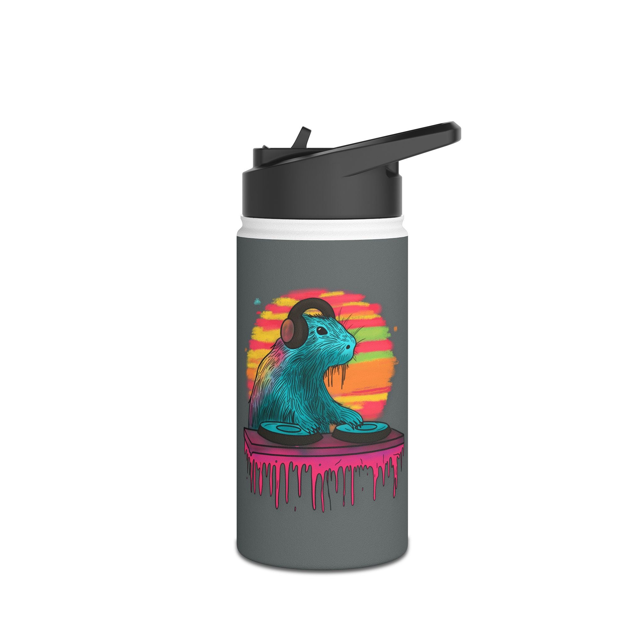 Personalized DJ Capybara Kids Water Bottle