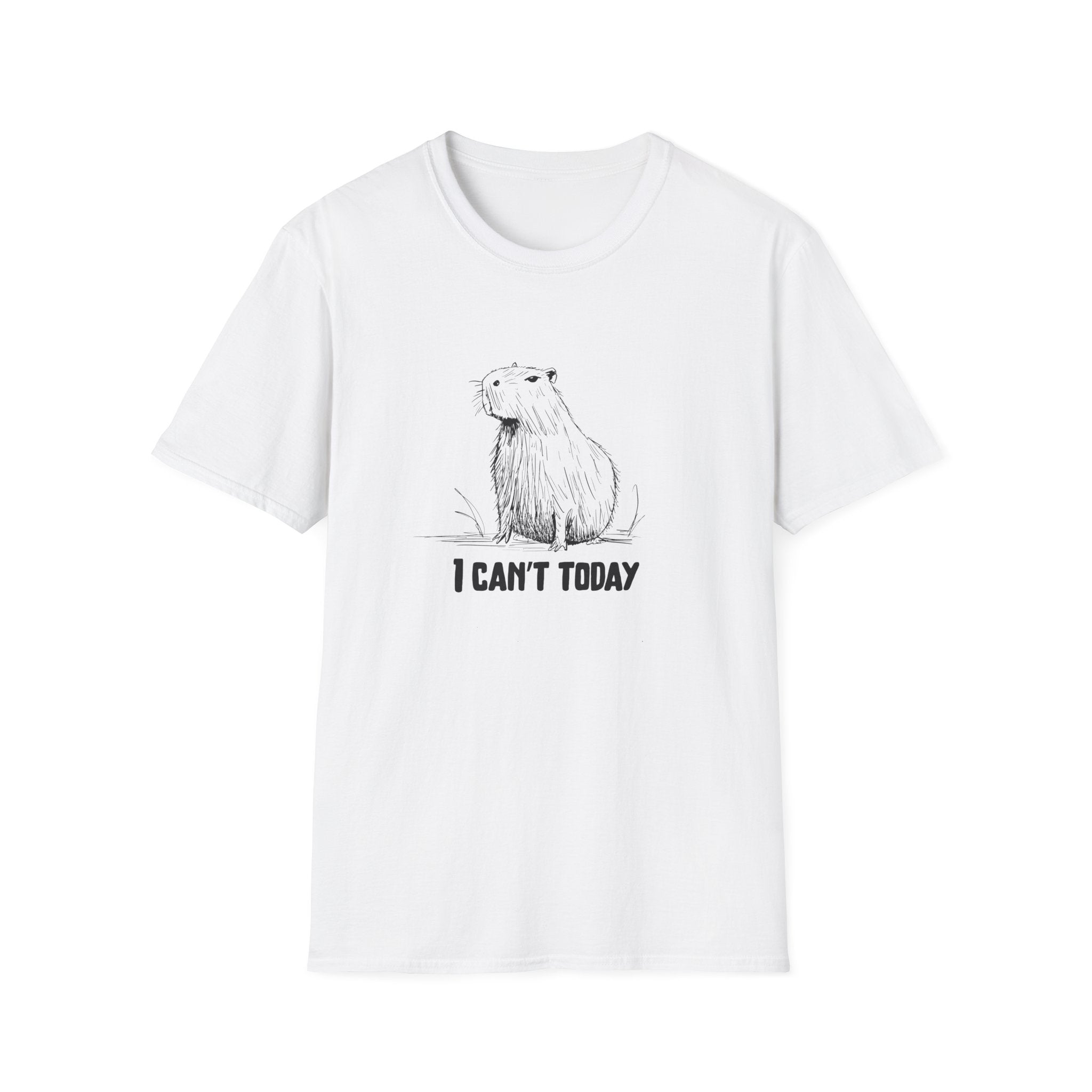 Funny Adult Tee - "I Can't Today" Capybara Softstyle Tee