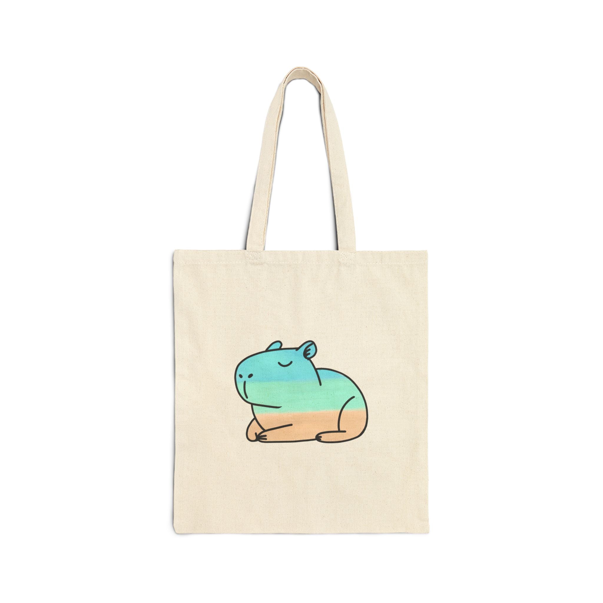 Capy Life Coastal Capybara Tote Bag – Minimalist Beach Canvas Tote