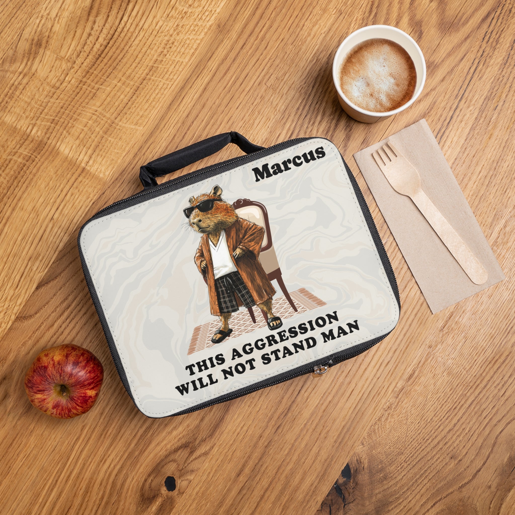 Personalized Big Lebowski Capybara Lunchbox – Funny Lunch Bag for Men | The Dude-Inspired Gift