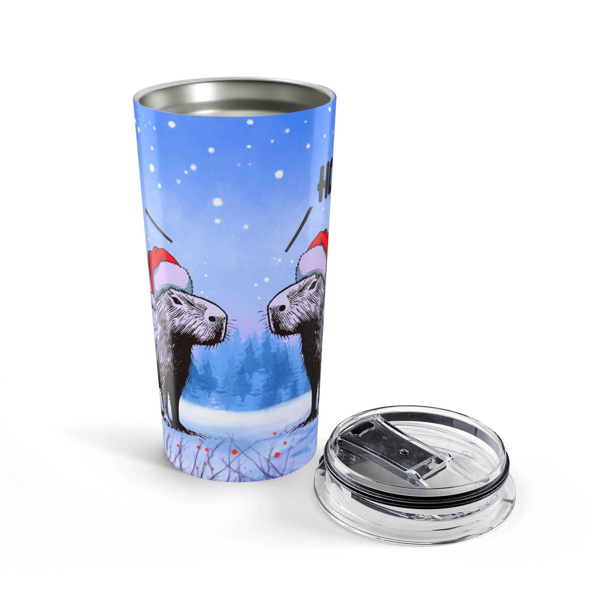 Ho Ho Ho Free Personalized Coffee Mug Tumbler – Funny Holiday Capybara Christmas Tumbler