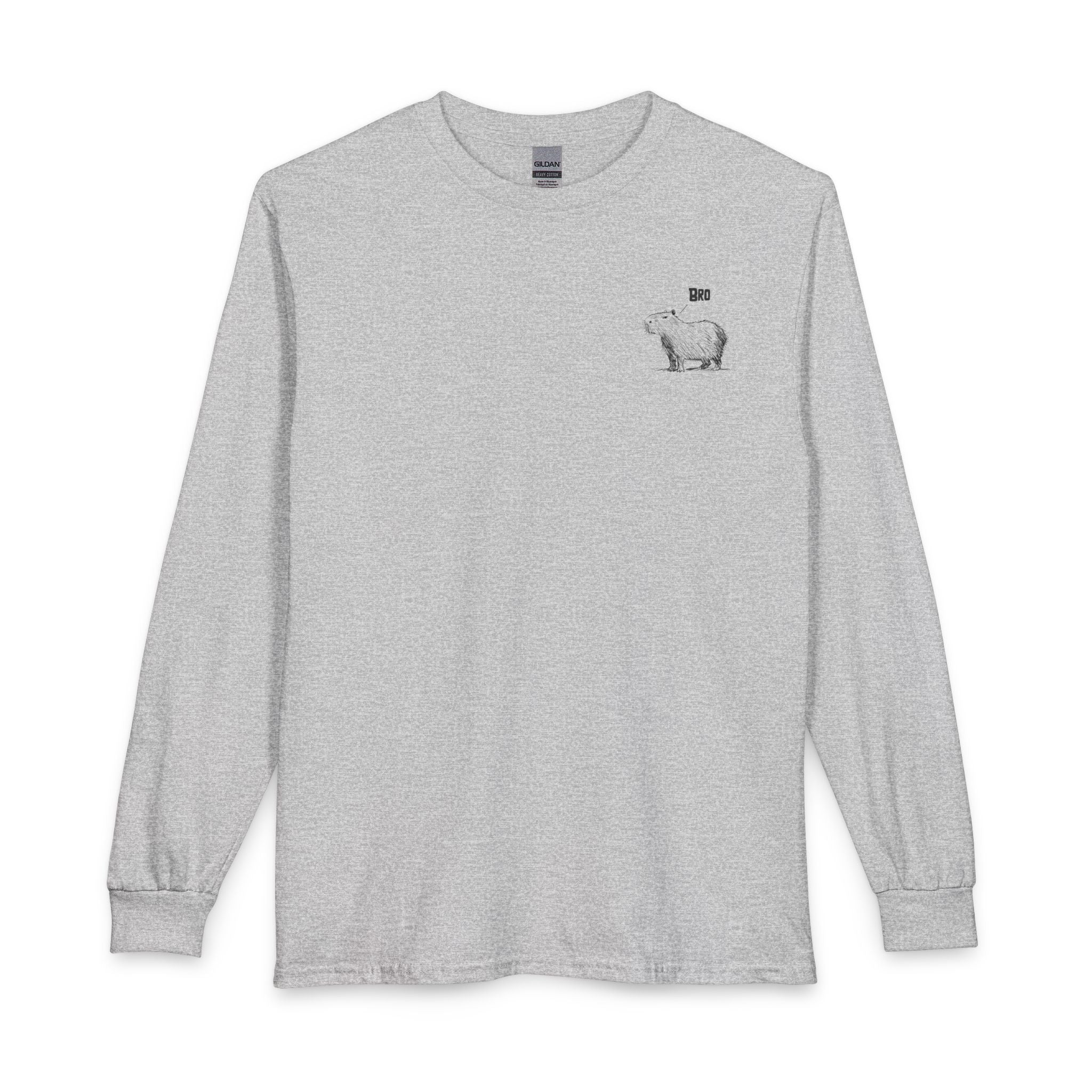 Bro Shirt Long Sleeve – Minimalist Capybara Youth Tee