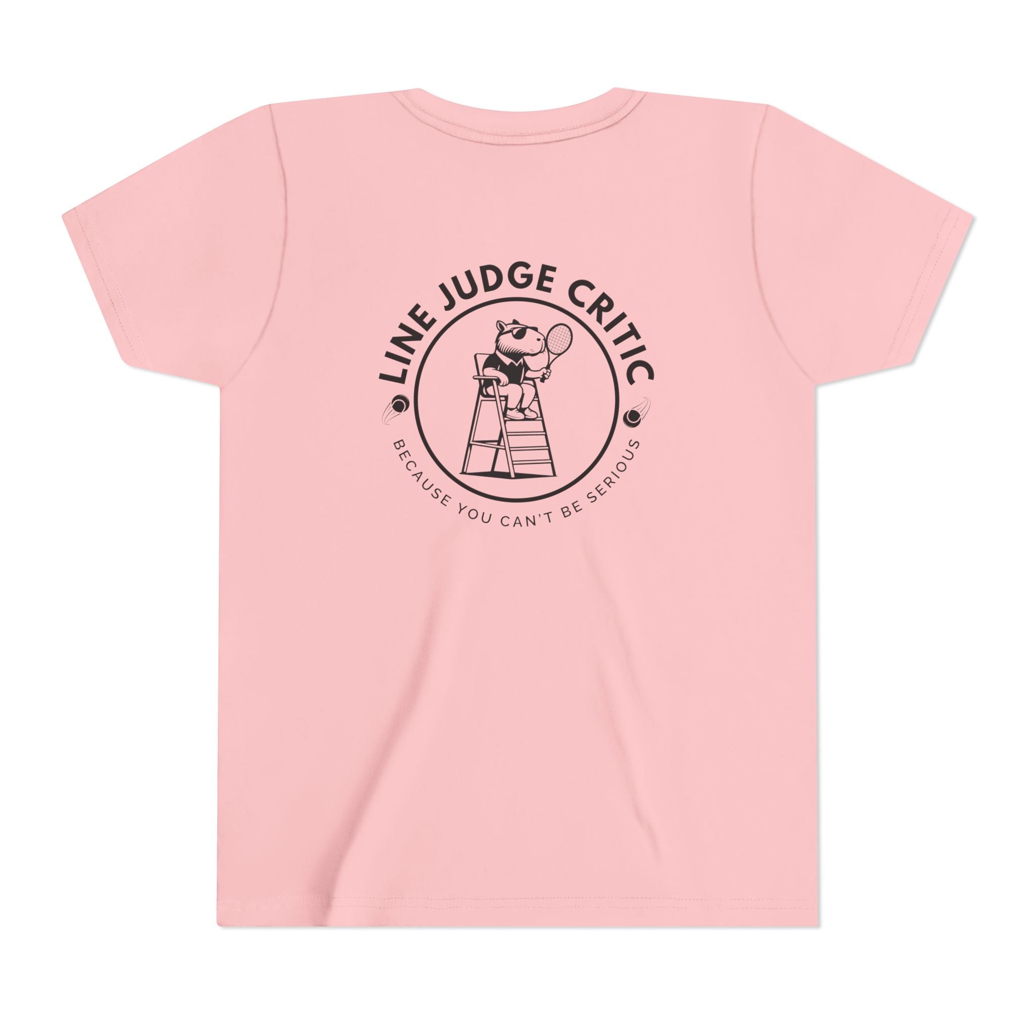 Kids Tennis Shirt – Funny Capybara Line Judge Tee – Double Sided Tee