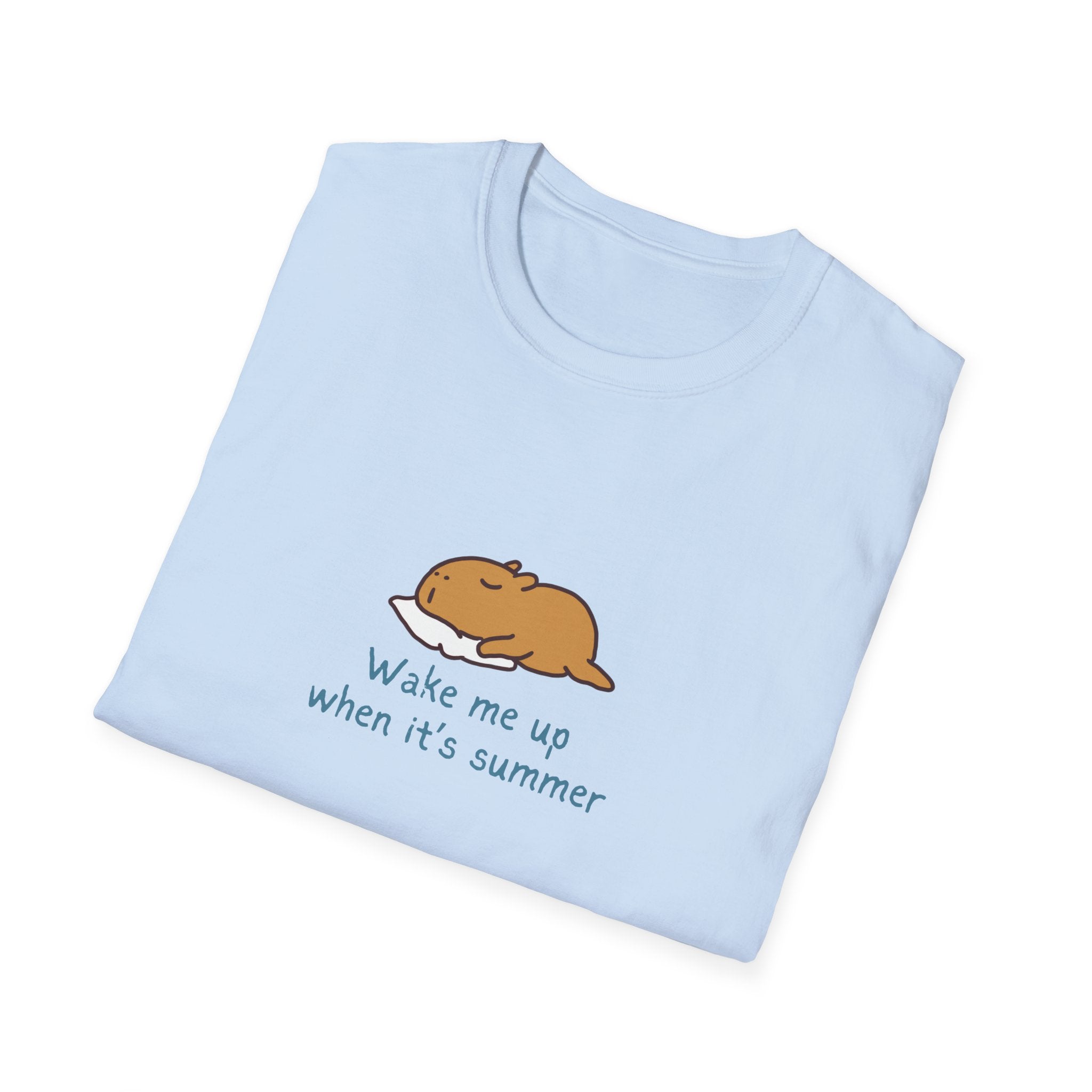 "Wake Me Up When Its Summer" Capybara Nap Softstyle Adult Tee