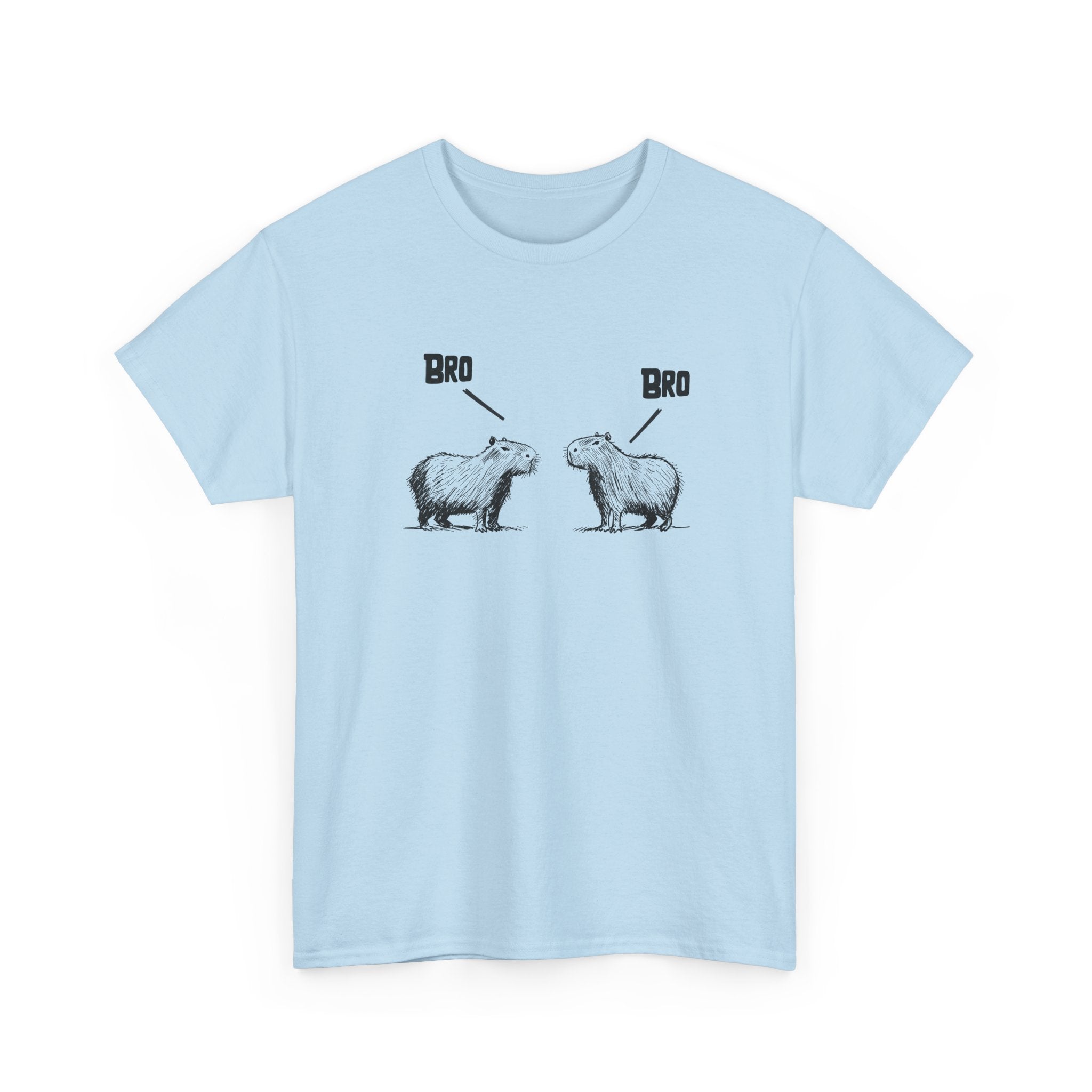 "Bro, Bro" Funny Capybara Bros Graphic Adult Heavy Tee