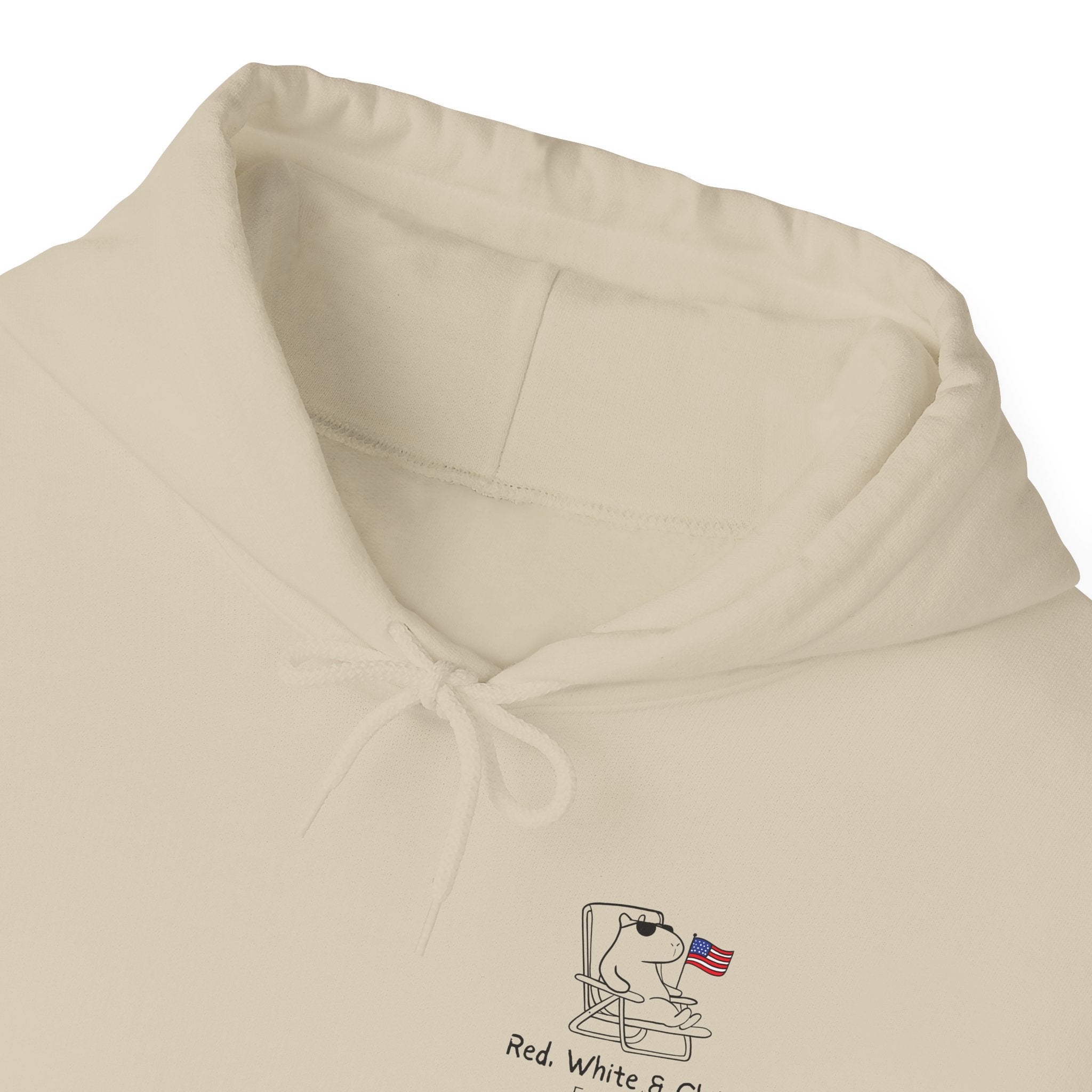 America Hoodie - Patriotic Capybara "Red White & Chill" Adult Hoodie