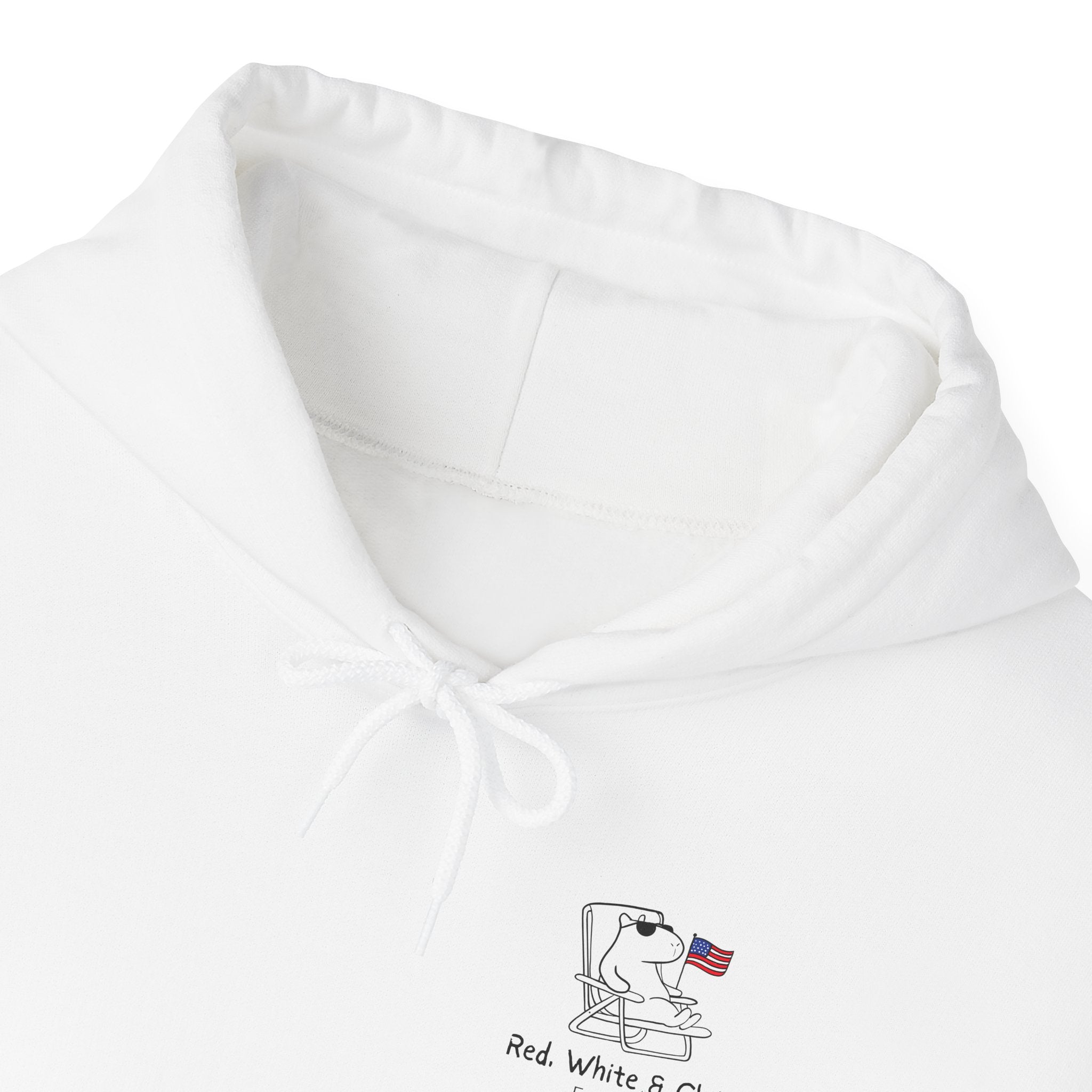 America Hoodie - Patriotic Capybara "Red White & Chill" Adult Hoodie