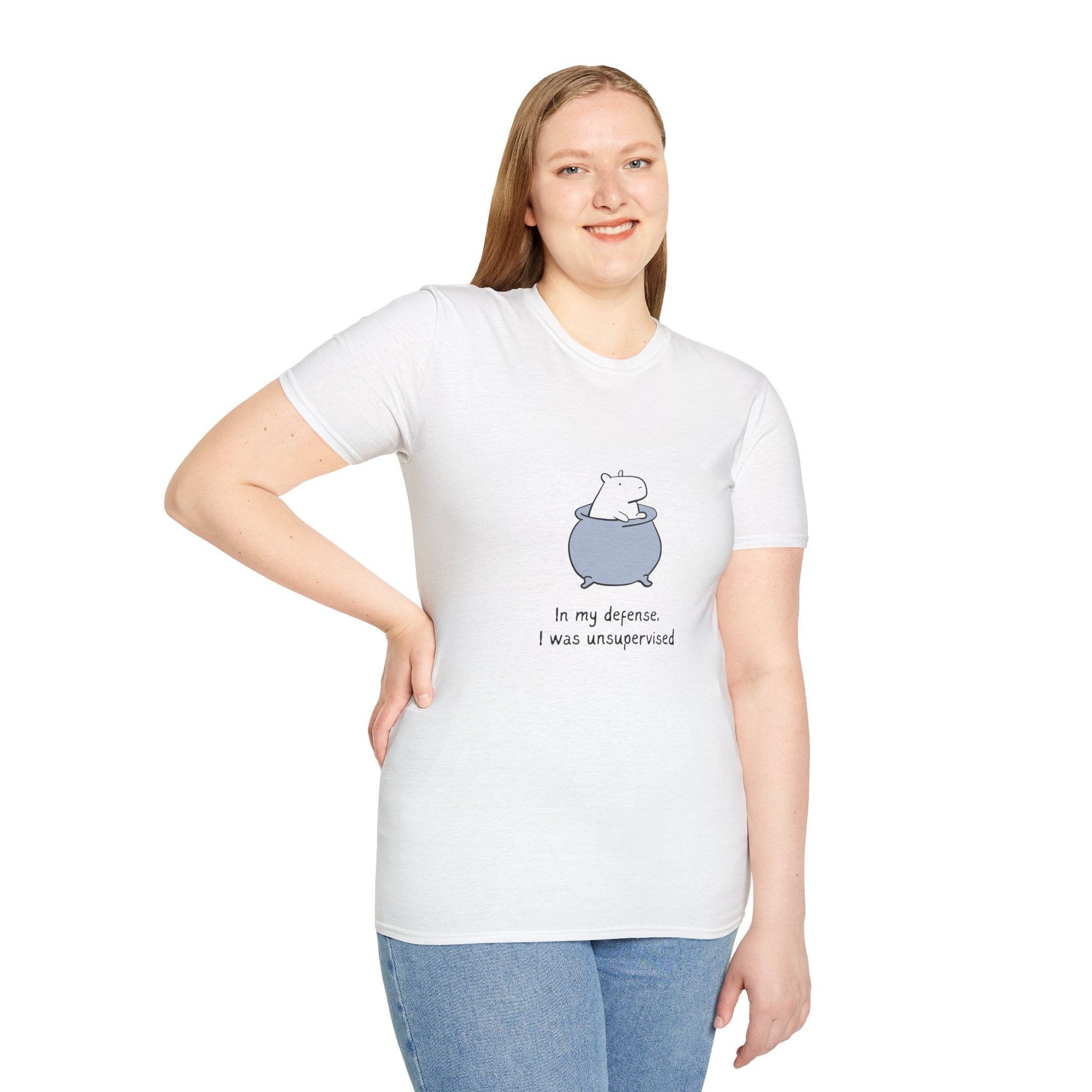 In My Defense I Was Unsupervised Capybara Softstyle Tee